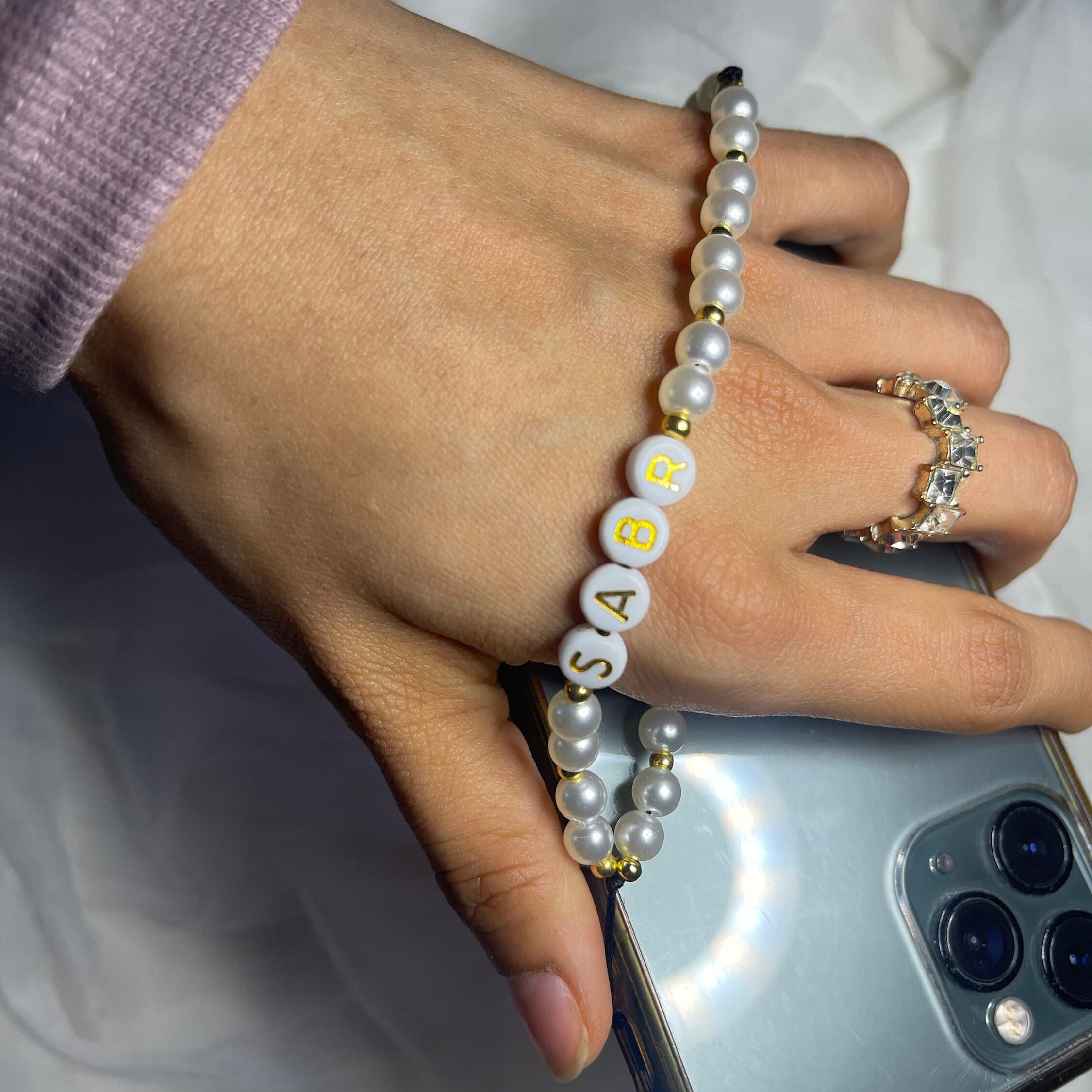 SABR Gold Beaded Phone Strap - image 5