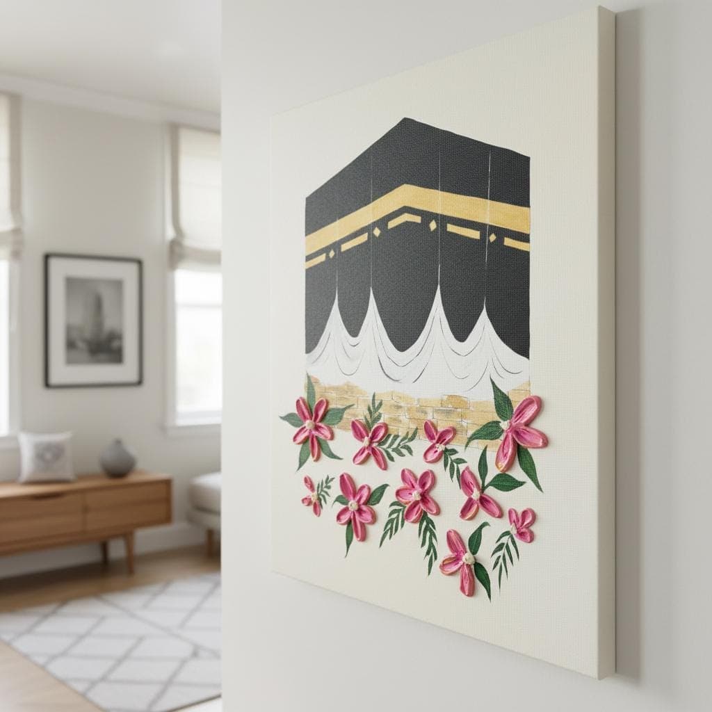 Floral Kaaba Art Print | Modern Islamic Wall Decor - image 5