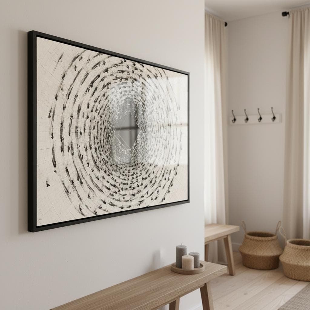 Kaaba Tawaaf Art Print | Black and White Islamic Wall Decor - image 4