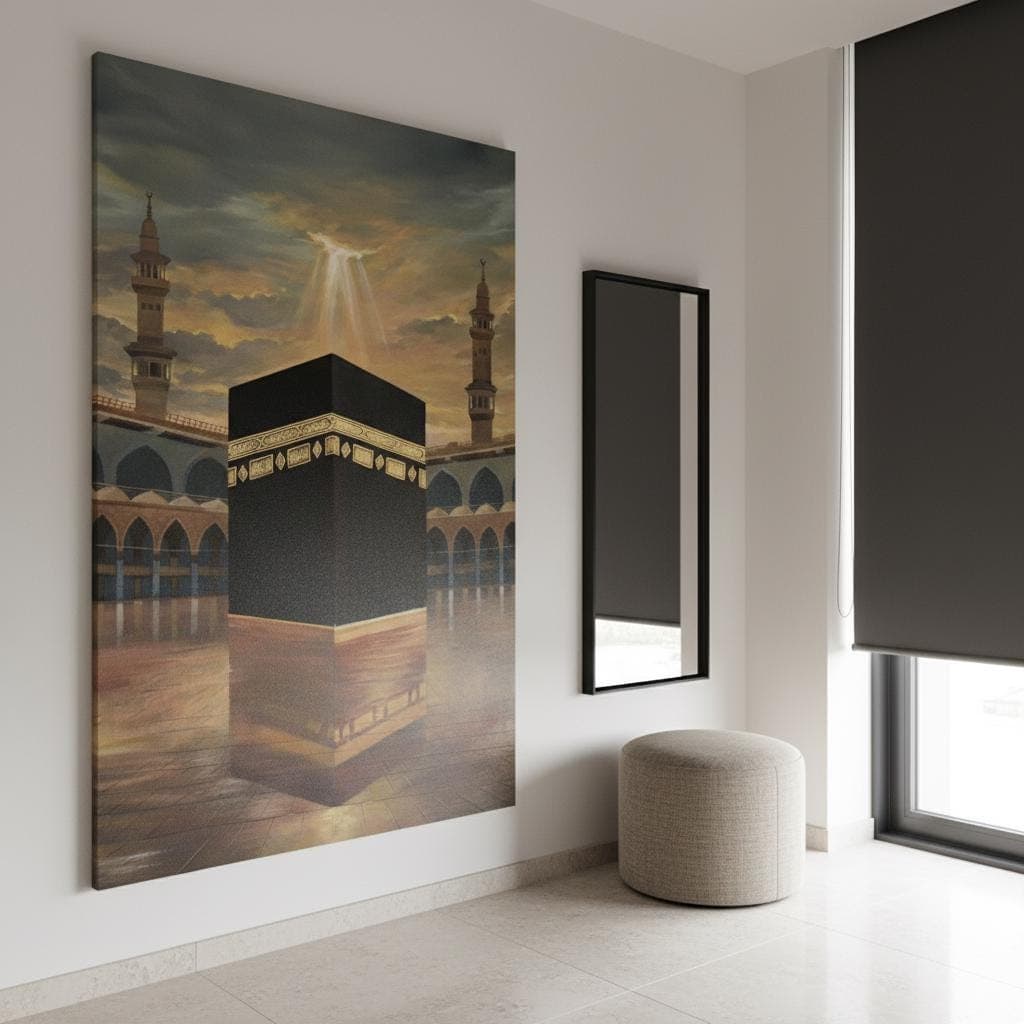 Kaaba Mecca Oil Painting Art Print | Sunset Mosque Landscape - image 5