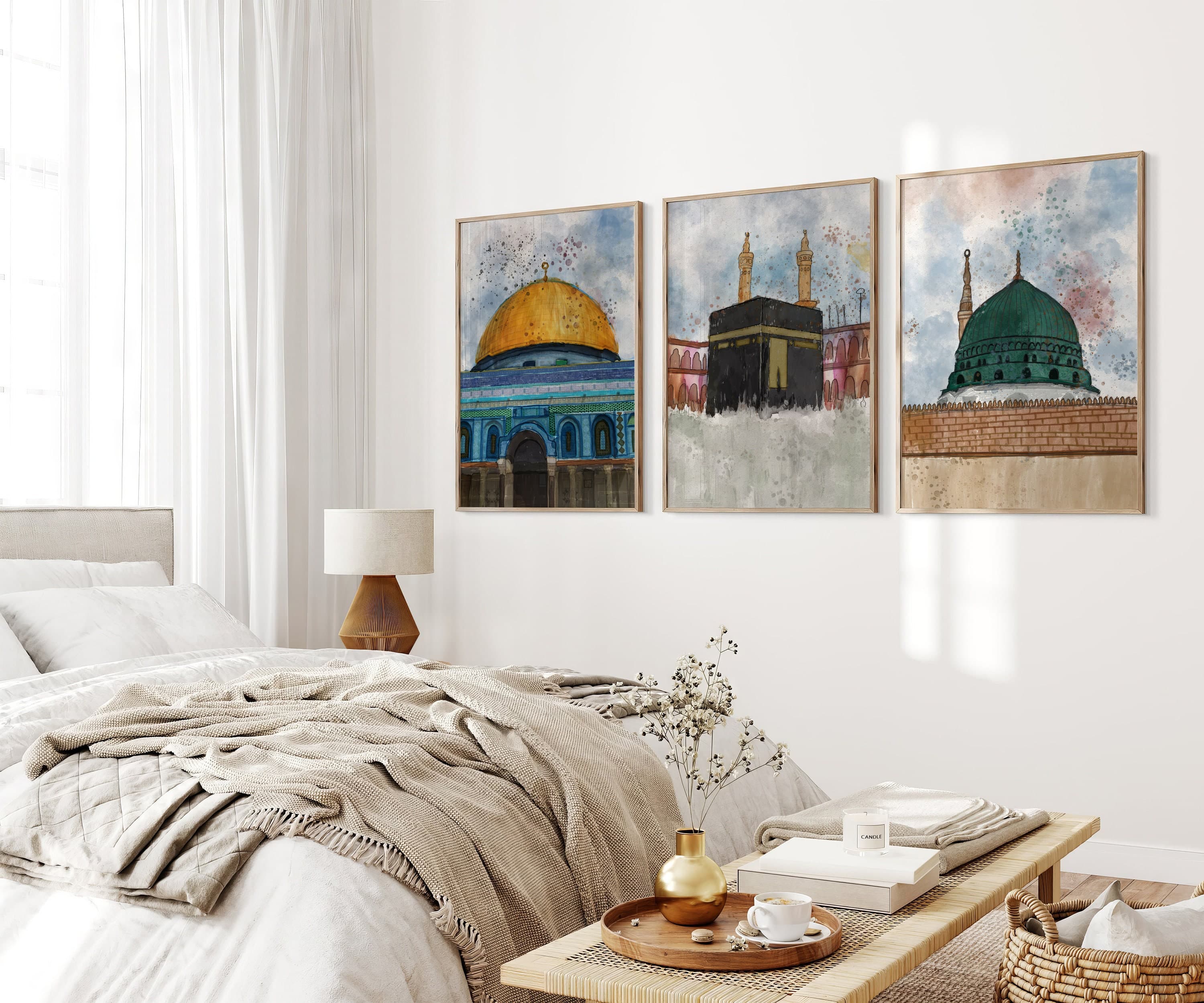 Abstract Islamic Modern Wall Art
Kaaba Masjid al-Nabawi Masjid al-Aqsa Wall Decor
Modern Islamic Wall Art Islamic Art Prints