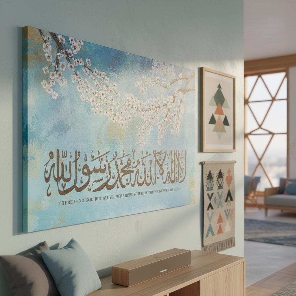 Kalima Shahada Floral Art Print – Modern Islamic Calligraphy - image 5