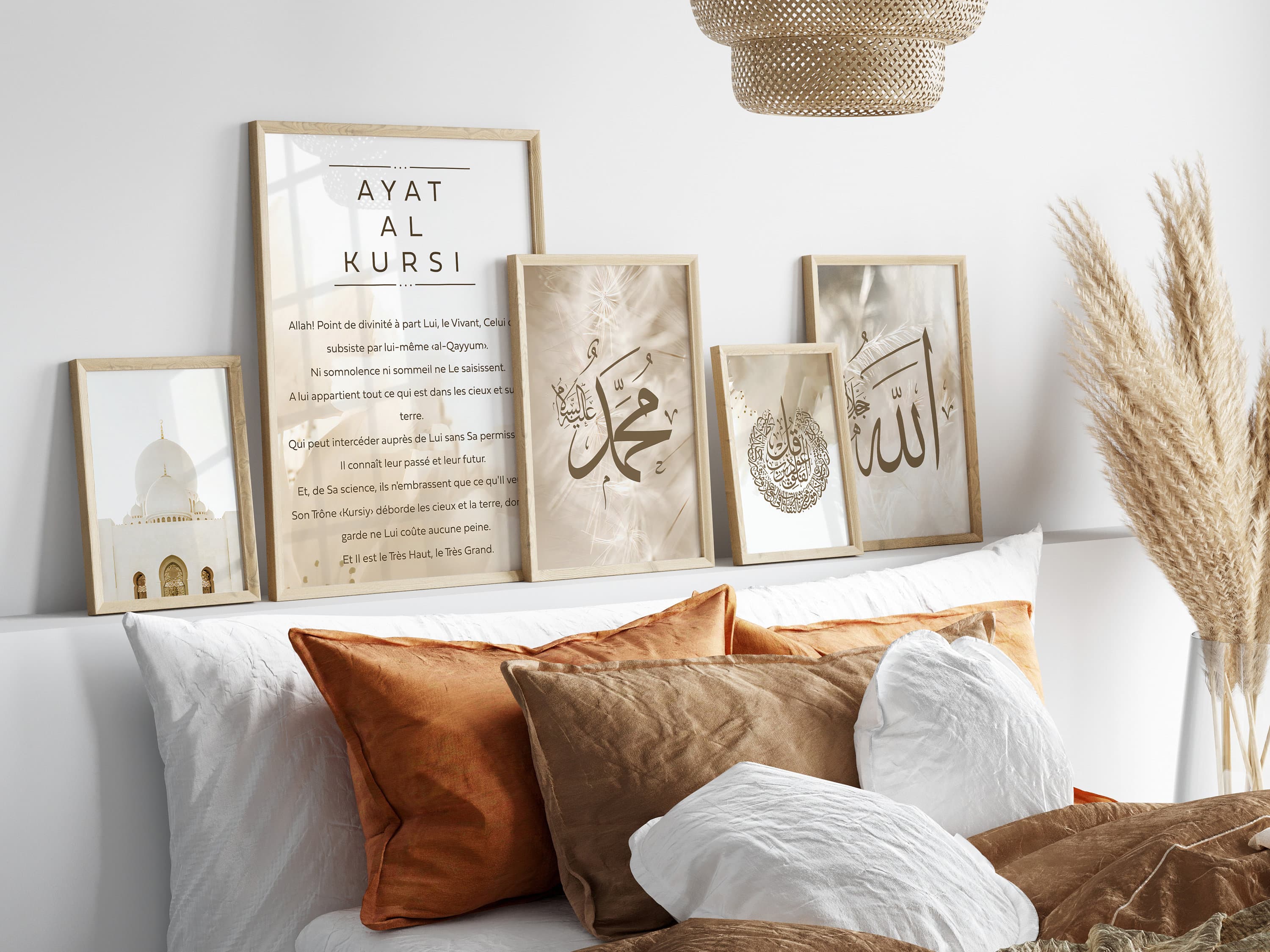 Elevate your space with the beauty of Islamic art, presented in this downloadable set of modern Islamic art prints featuring captivating abstract Arabic calligraphy