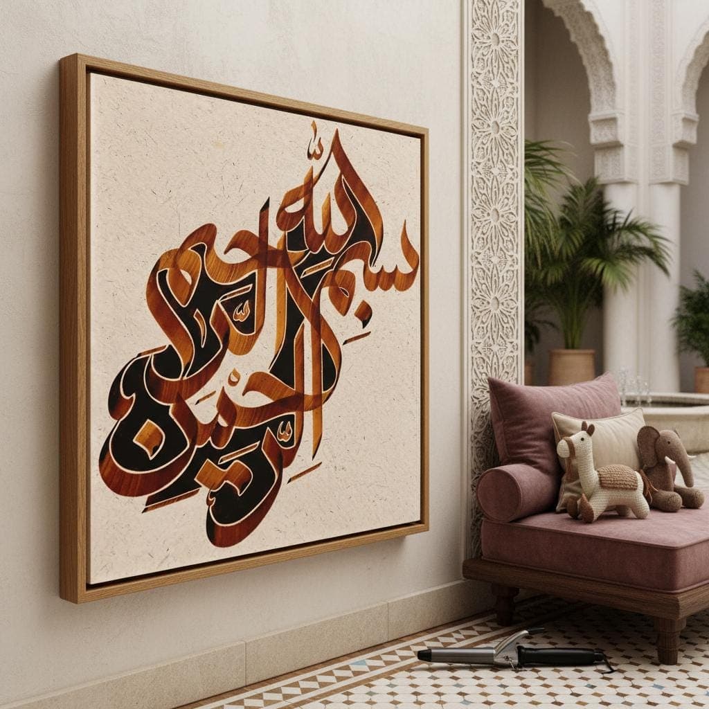 Bismillah Arabic Calligraphy Art Print | Islamic Home Decor