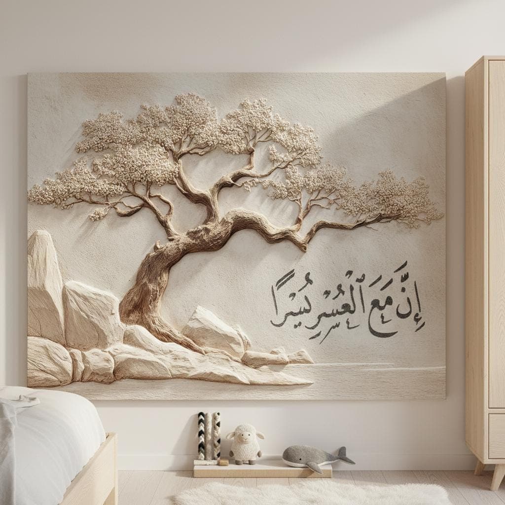 Inna Ma'al Yusra Calligraphy Print | Abstract Islamic Wall Art - image 3