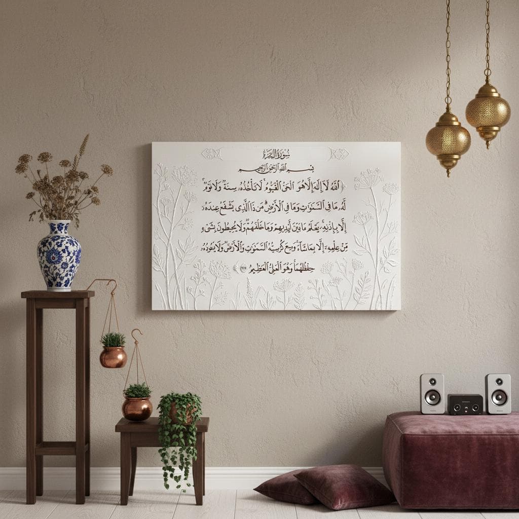 Arabic Calligraphy Art Print | Ayatul Kursi Minimalist Islamic Home Decor - image 5