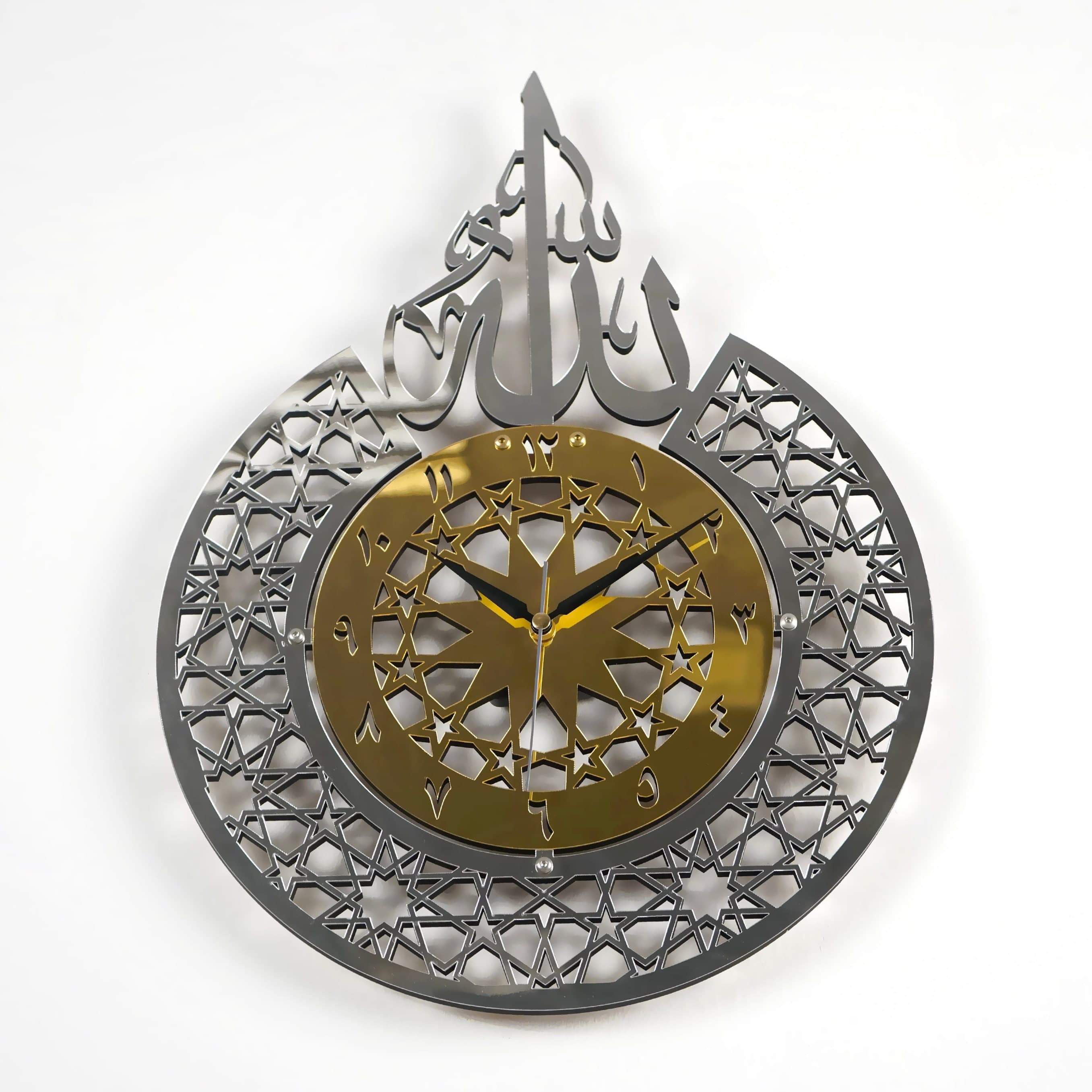 Islamic Wall Clock Islamic Wall Art, Islamic Wall Clock for Muslims with Silent Mechanism, Wooden Acrylic Ramadan Decoration Arabic Eid Gift - image 3