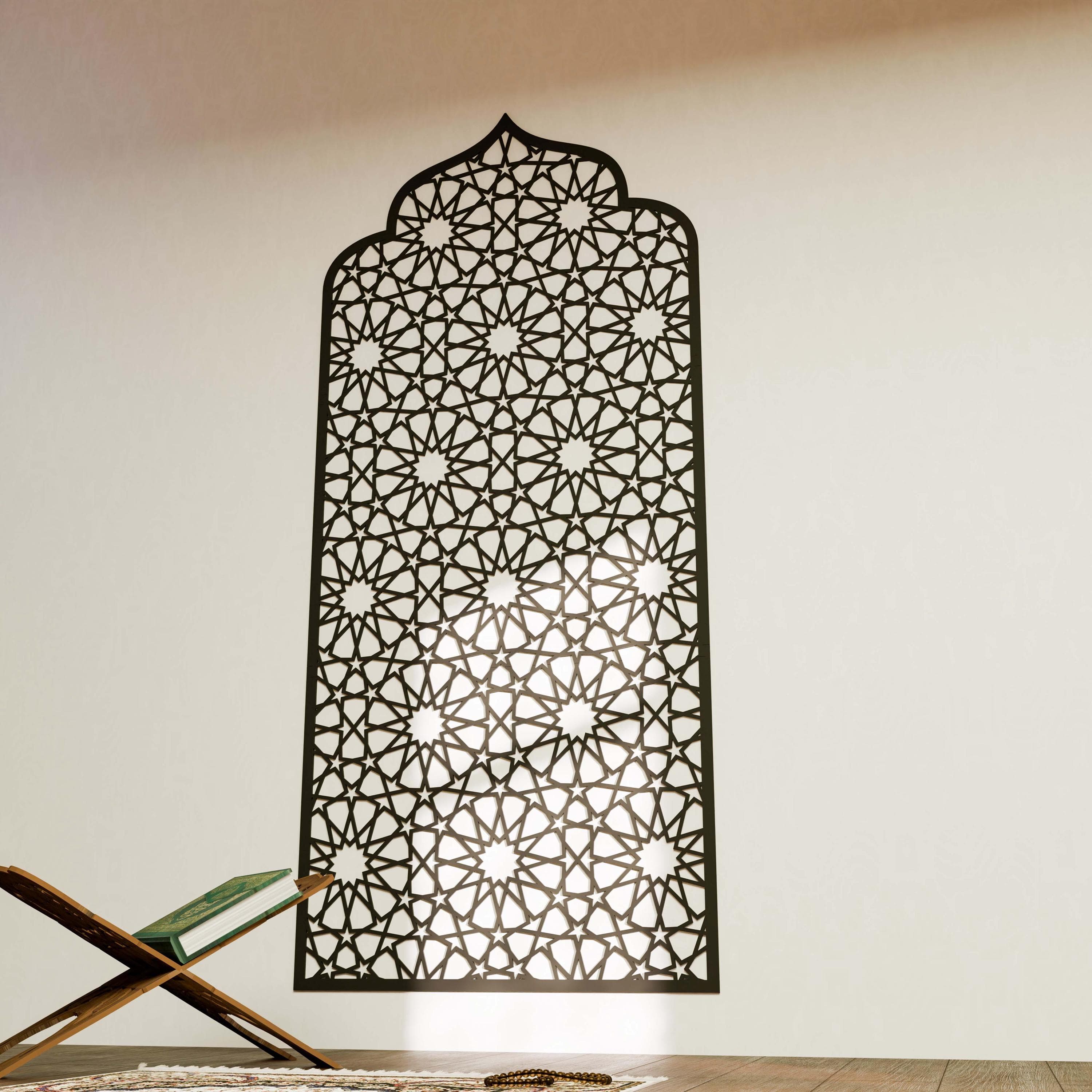 Wooden Mihrab Islamic Wall Art Mehraab for Prayer Room Decor Moroccan Decorative Panel Ramadan Decoration Eid Gift - image 3
