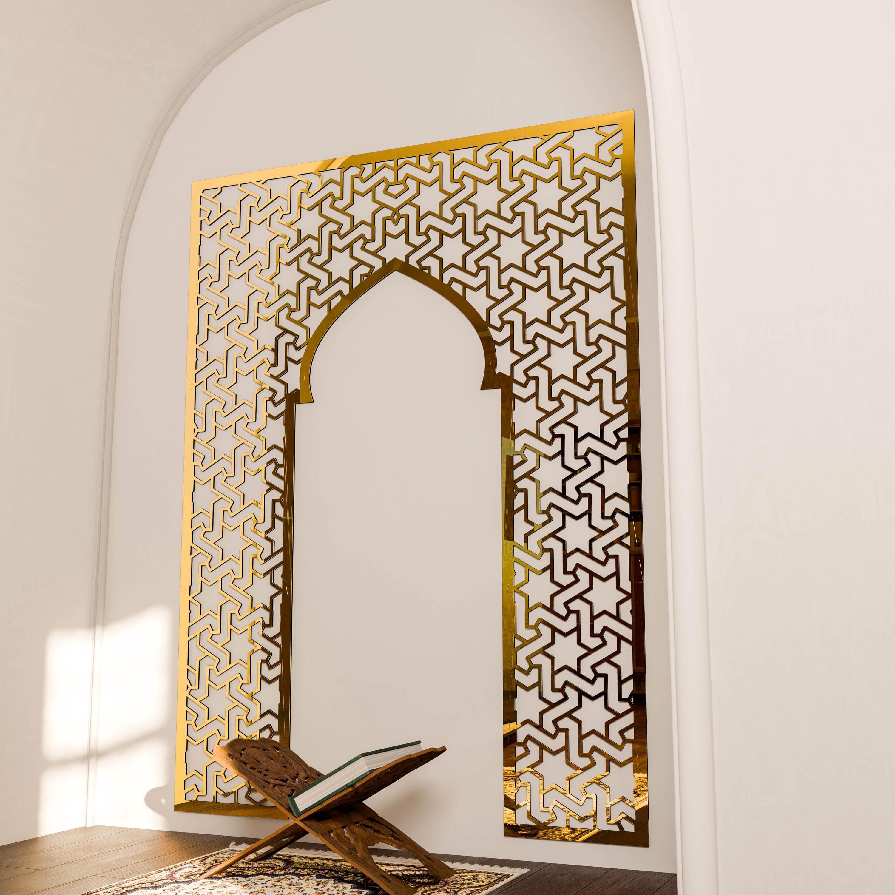 Mihrab Islamic Wall Art Mehraab Ramadan Decoration Moroccan Wood Decorative Panel Muslim Prayer Room Housewarming Gift