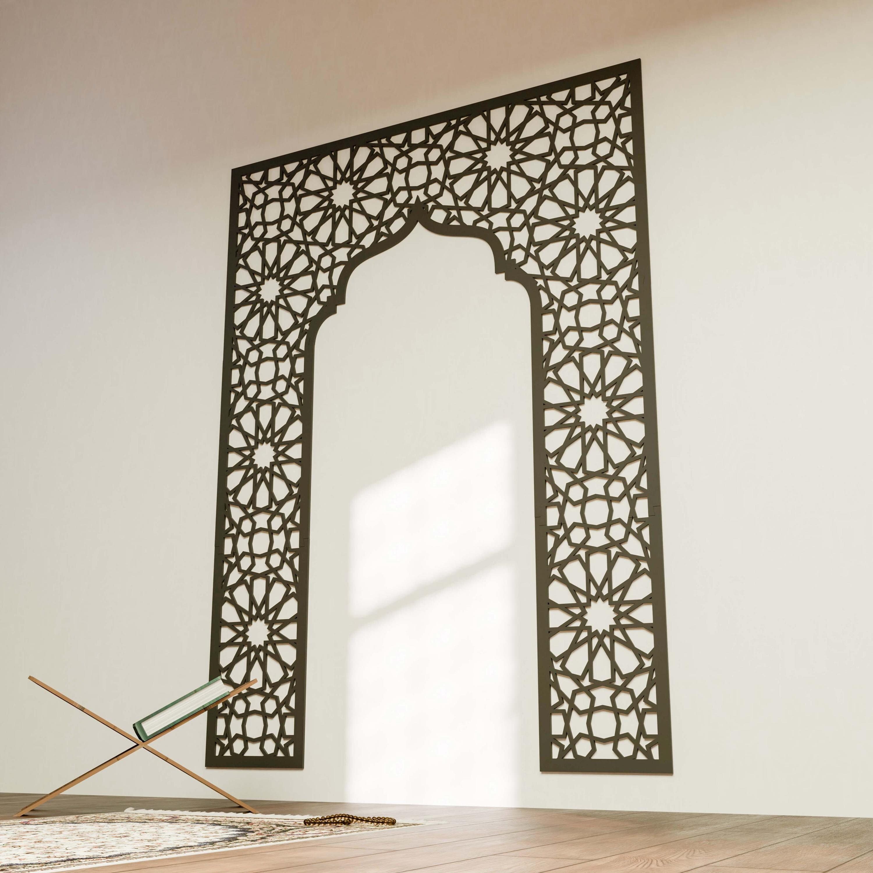 Mihrab Islamic Wall Art Large Mehraab Ramadan Decor Moroccan Wood Decorative Panel Muslim Prayer Room Housewarming Gift - image 5