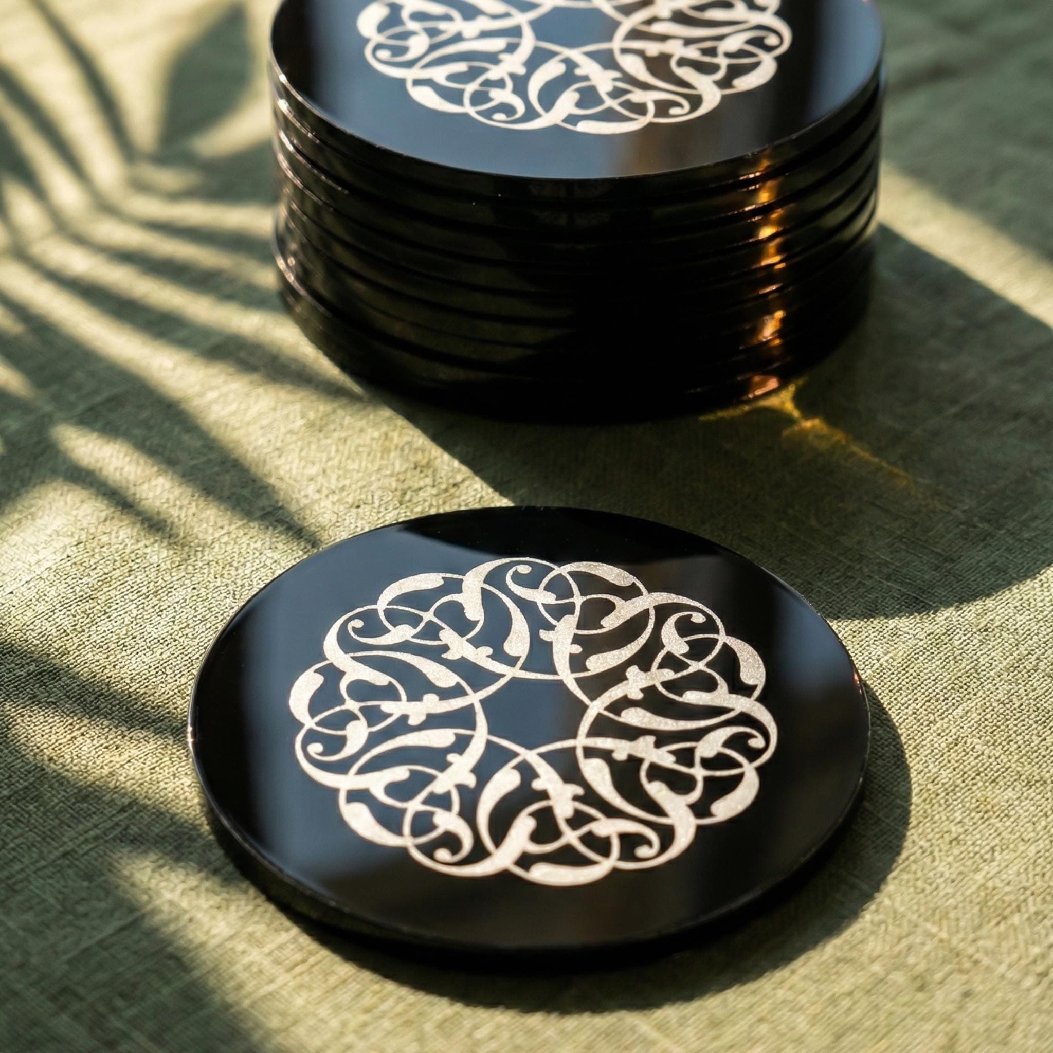 Islamic Engraved Coasters Ramadan Decoration Muslim Table Decor Eid Gifts