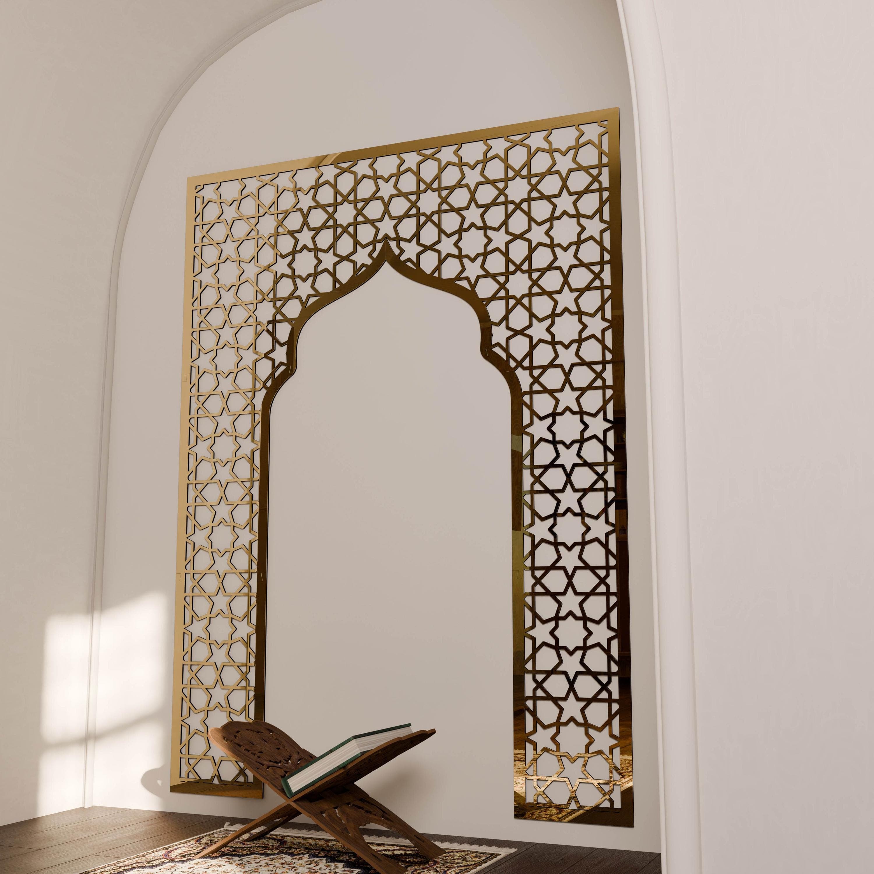 Mihrab Islamic Wall Art Mehraab Ramadan Decor Muslim Prayer Room Moroccan Wood Decorative Panel Eid Mubarak Gift - image 4