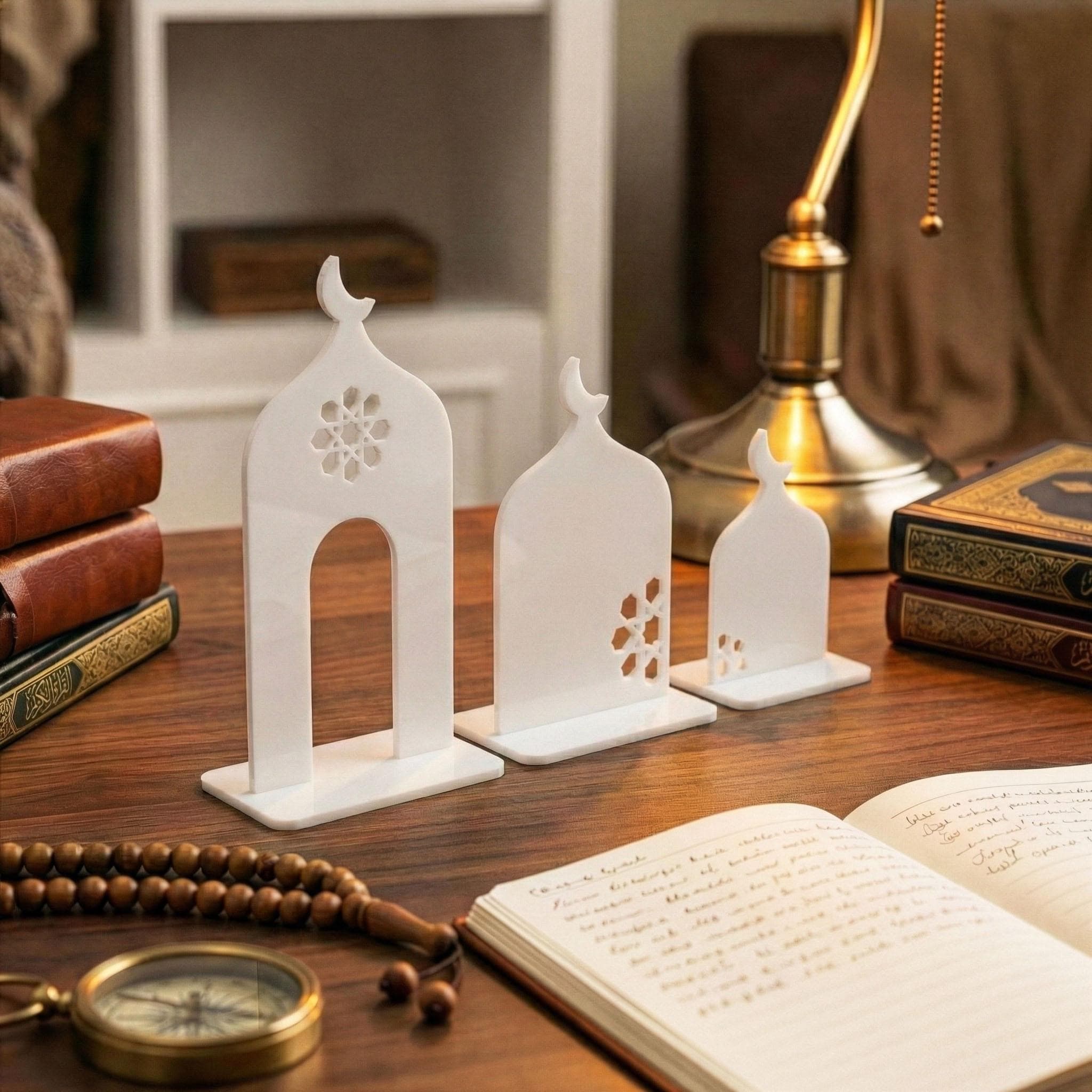 Ramadan Minaret Set Islamic Home Decor Acrylic Mosque Stand Ramadan Table Decorations Eid Gift - image 4