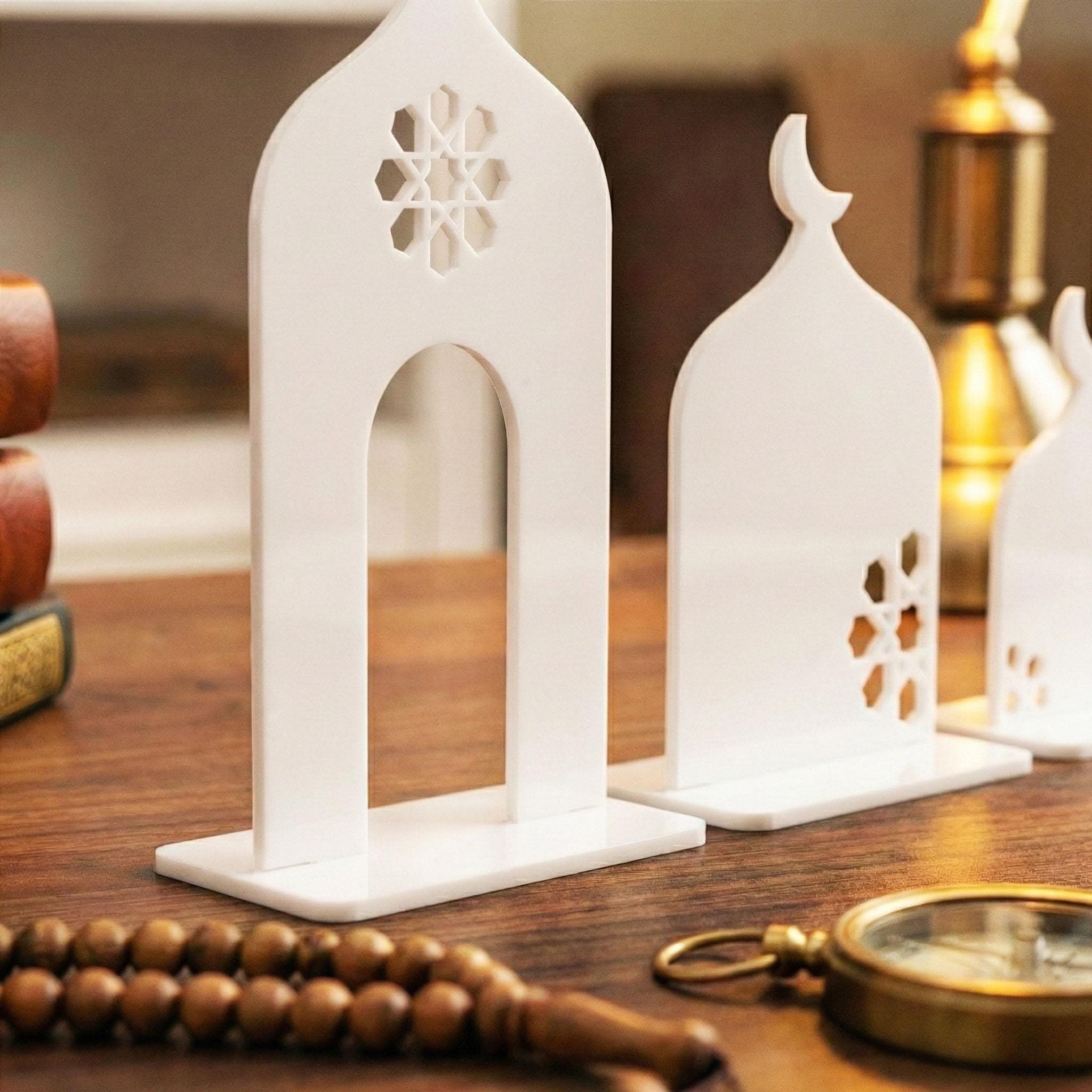 Ramadan Minaret Set Islamic Home Decor Acrylic Mosque Stand Ramadan Table Decorations Eid Gift - image 3