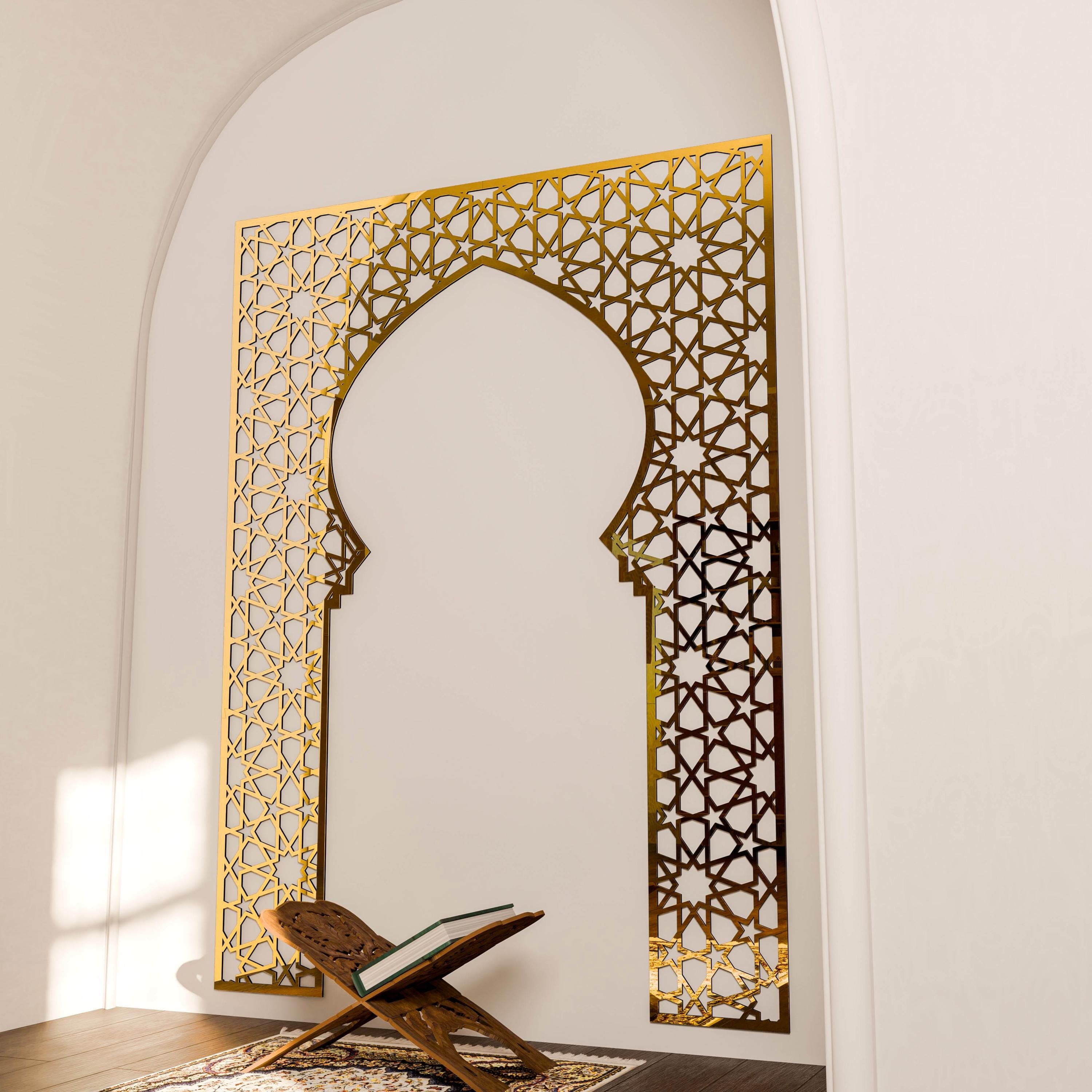 Wooden Mihrab Islamic Wall Art Mehraab for Muslim Prayer Room Ramadan Decoration Moroccan Decorative Panel Housewarming Gift - image 3