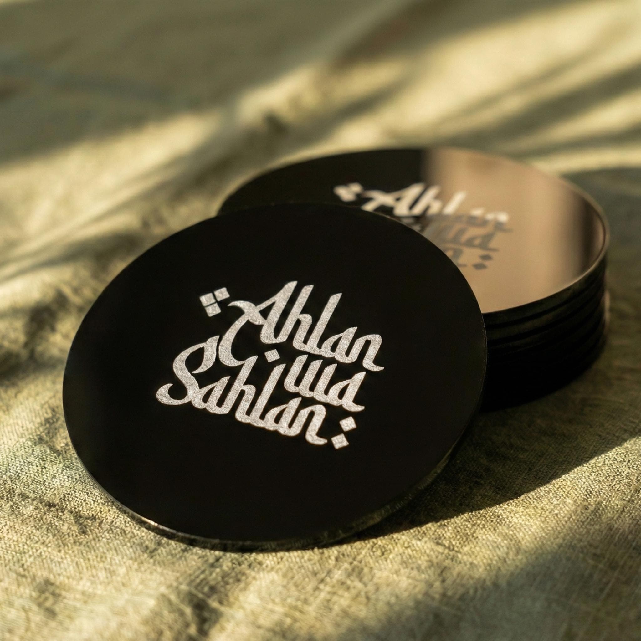 Ahlan wa Sahlan Engraved Coasters Islamic Table Decor Ramadan Decoration Eid Gifts - image 5