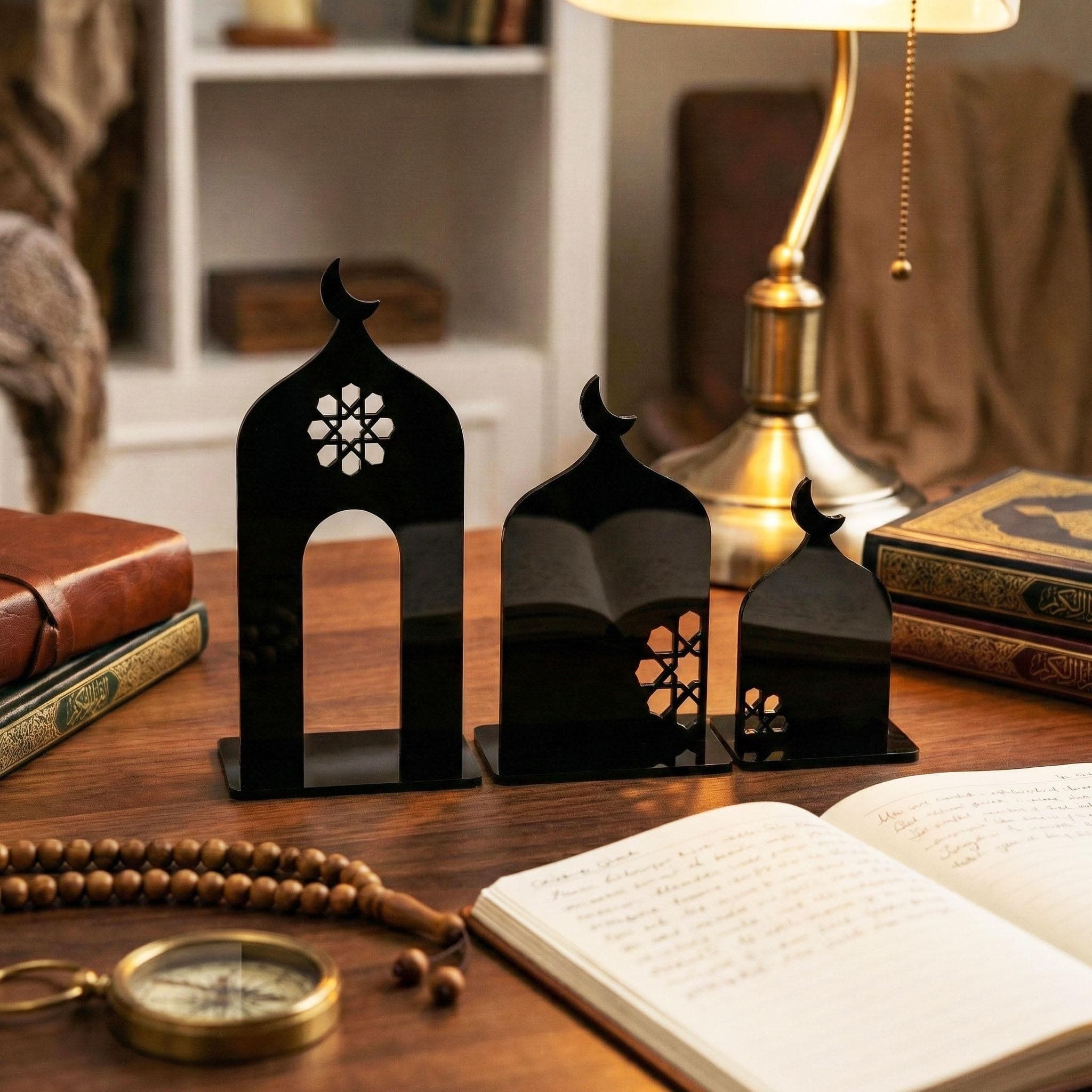 Ramadan Minaret Set Islamic Home Decor Acrylic Mosque Stand Ramadan Table Decorations Muslim Home Accent