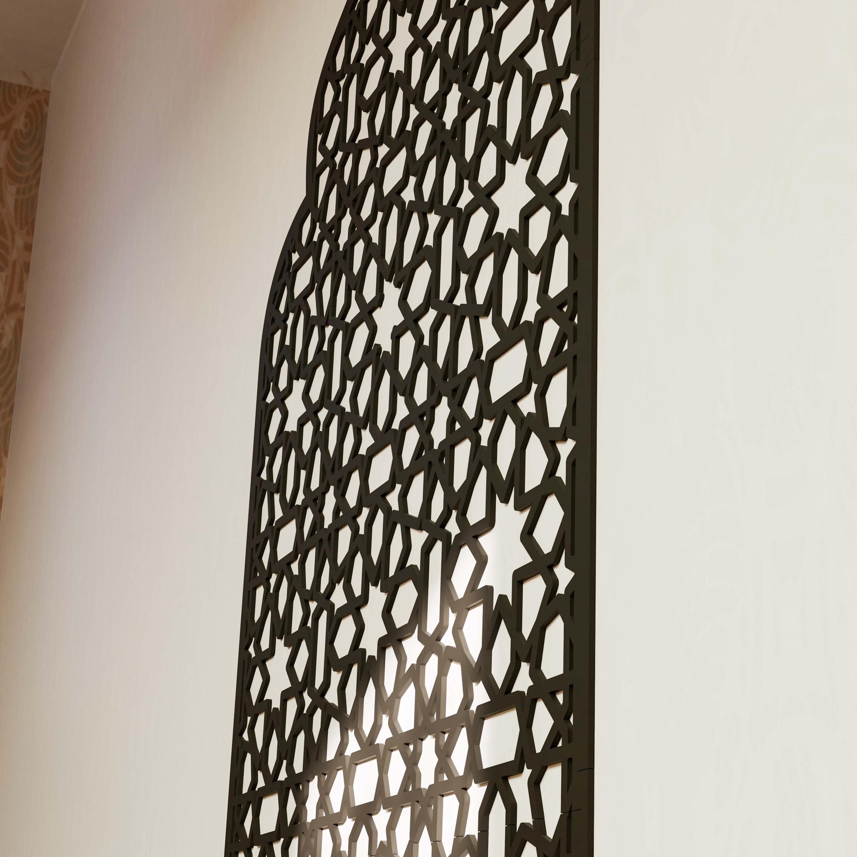 Mihrab Islamic Wall Art Moroccan Wood Mehraab Panel for Muslim Prayer Room Ramadan Decoration Eid Gift - image 3