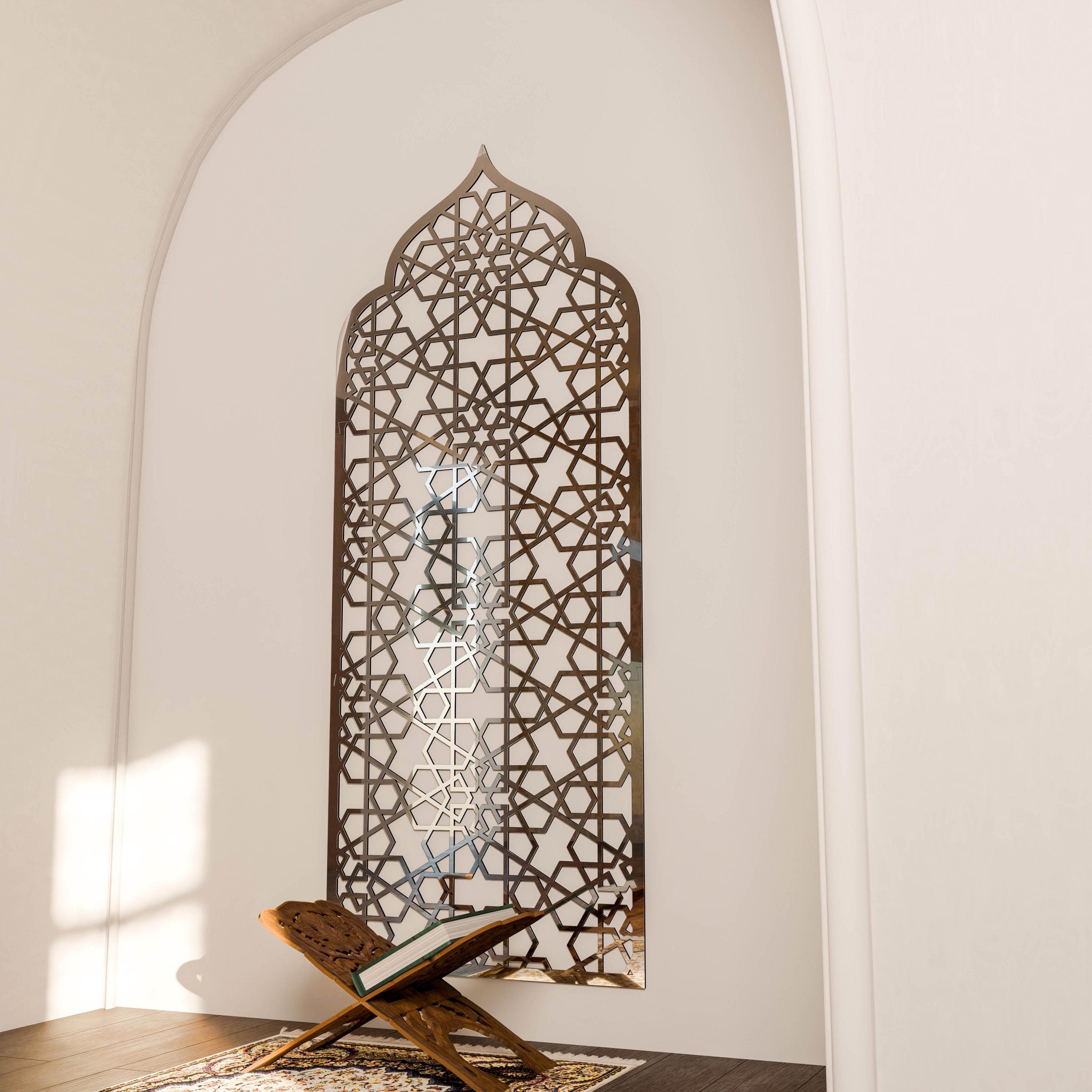 Mihrab Islamic Wall Art Mehraab for Muslim Prayer Room Moroccan Decorative Wood Panel Ramadan Decoration Eid Gift - image 4