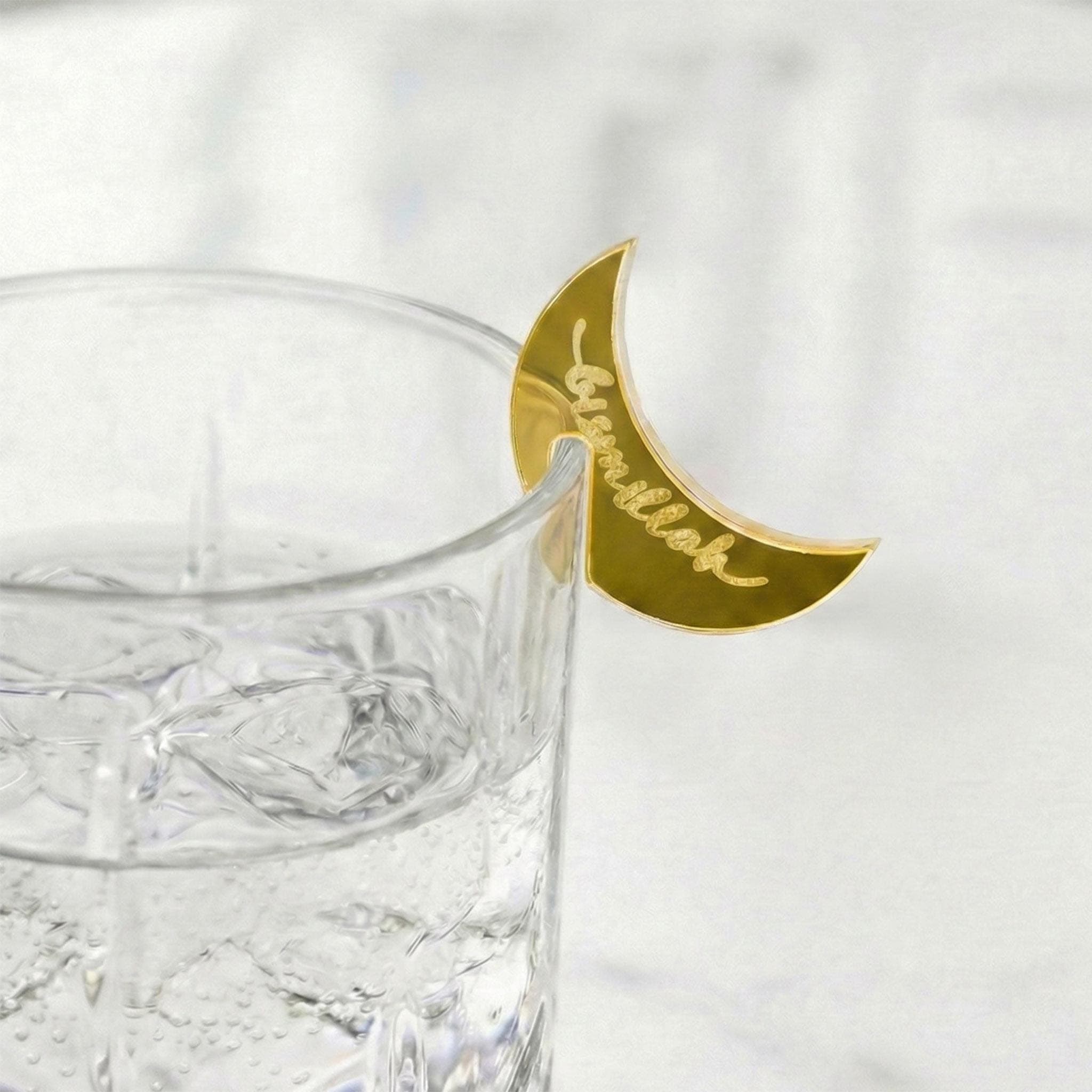 Crescent Moon Acrylic Drink Tags Bismillah Glass Charms Ramadan Decoration Eid Table Decor