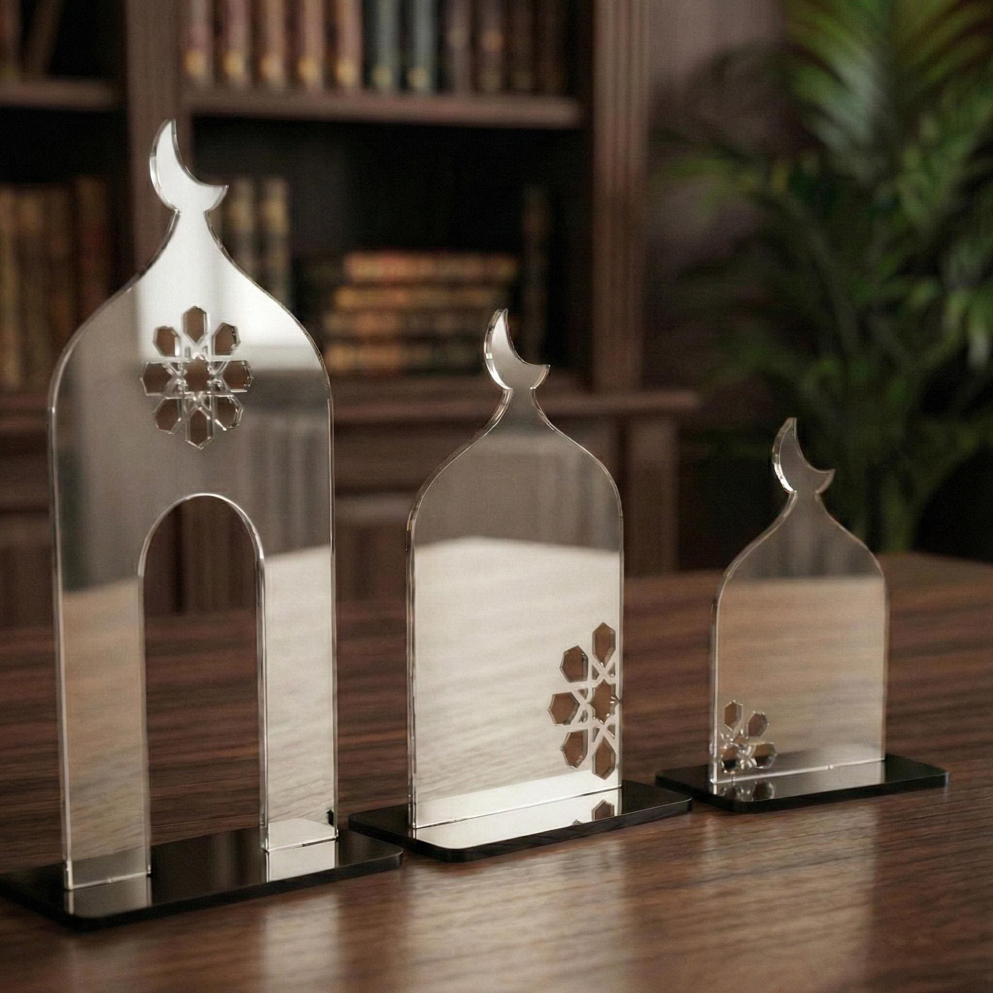 Ramadan Minaret Set Islamic Home Decor Acrylic Mosque Stand Ramadan Table Decorations Eid Mubarak Gift - image 3