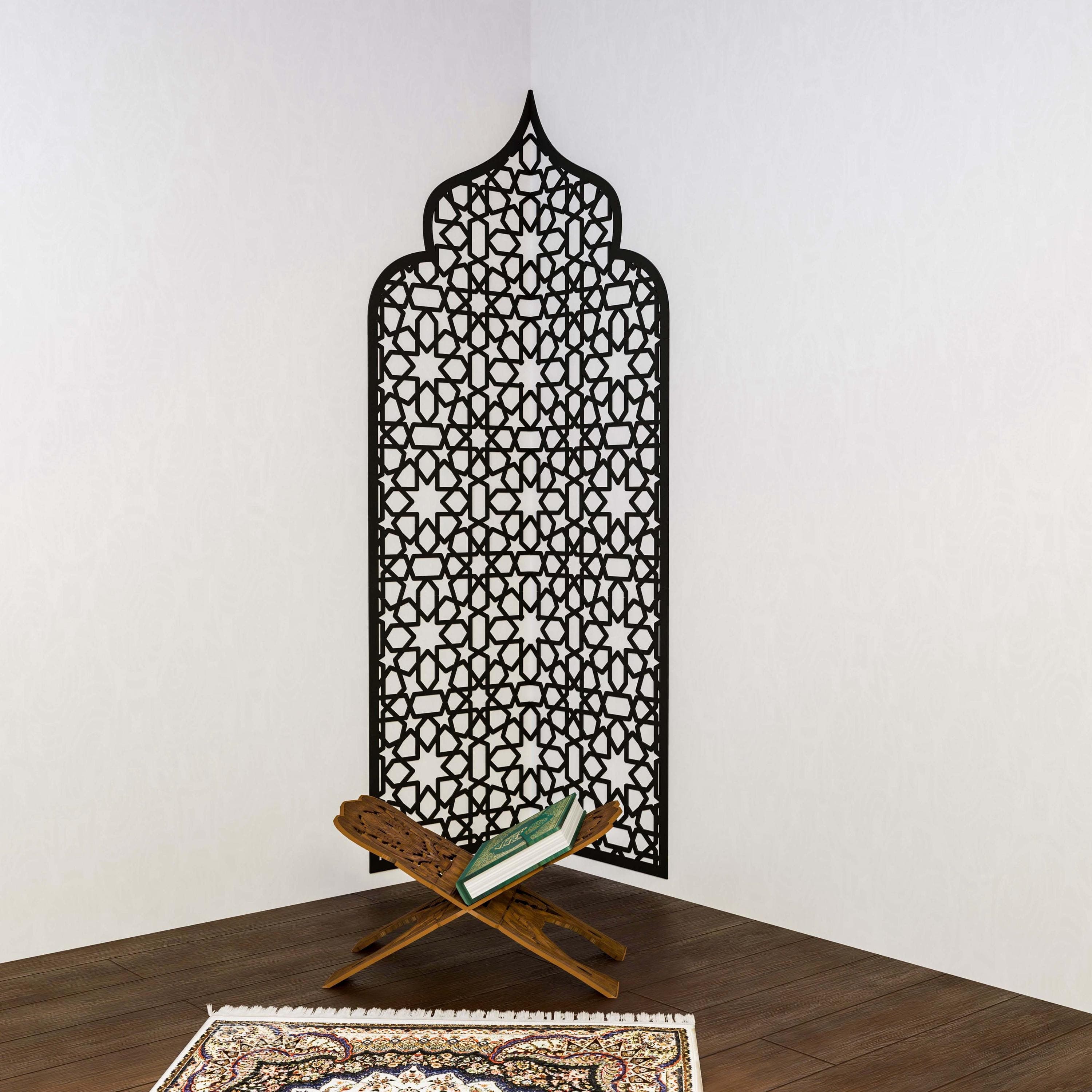 Wooden Mihrab Islamic Wall Art Mehraab for Prayer Room Decor Moroccan Decorative Panel Ramadan Decoration Eid Gift - image 5
