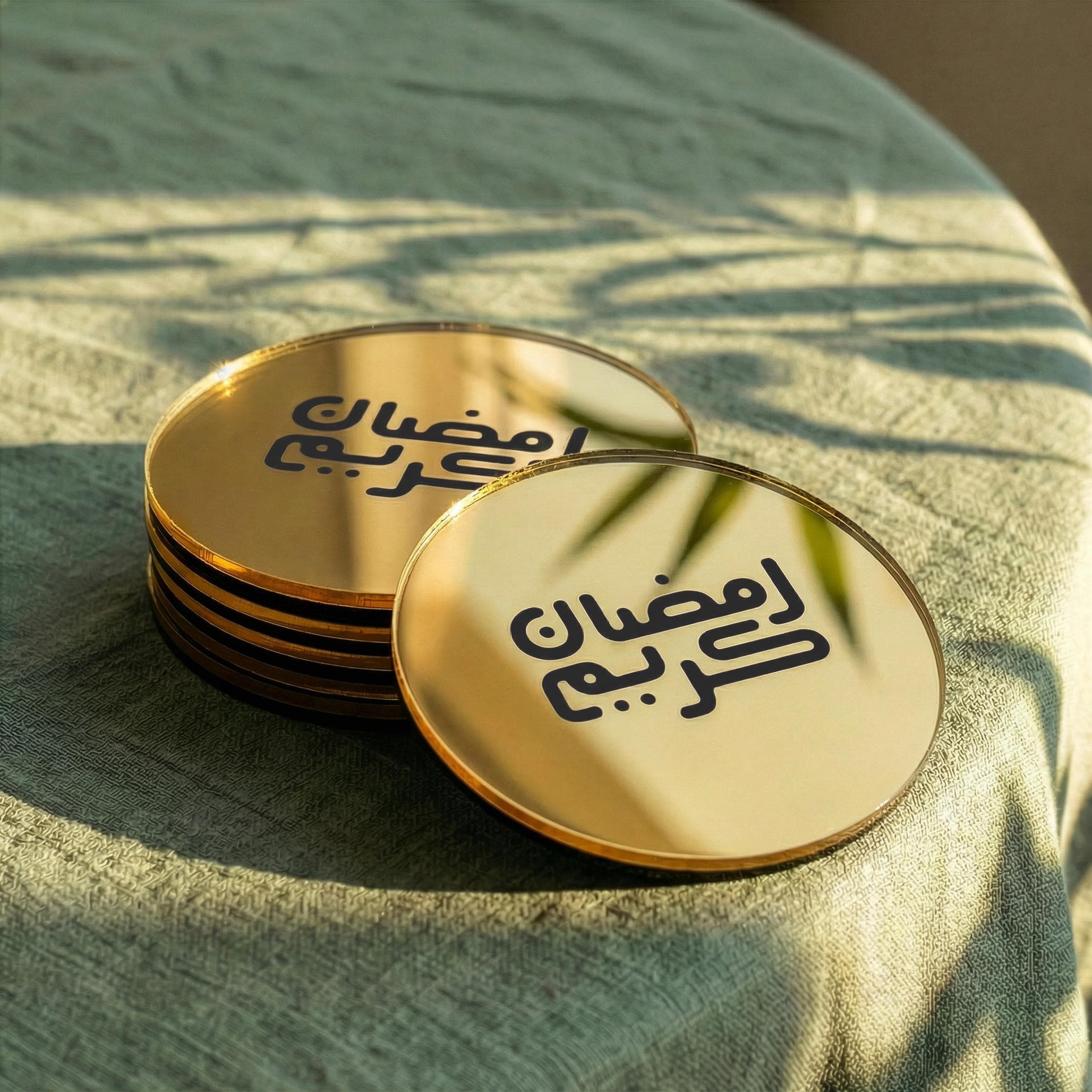 Ramadan Kareem Engraved Coasters Islamic Table Decor Ramadan Decoration Eid Gifts