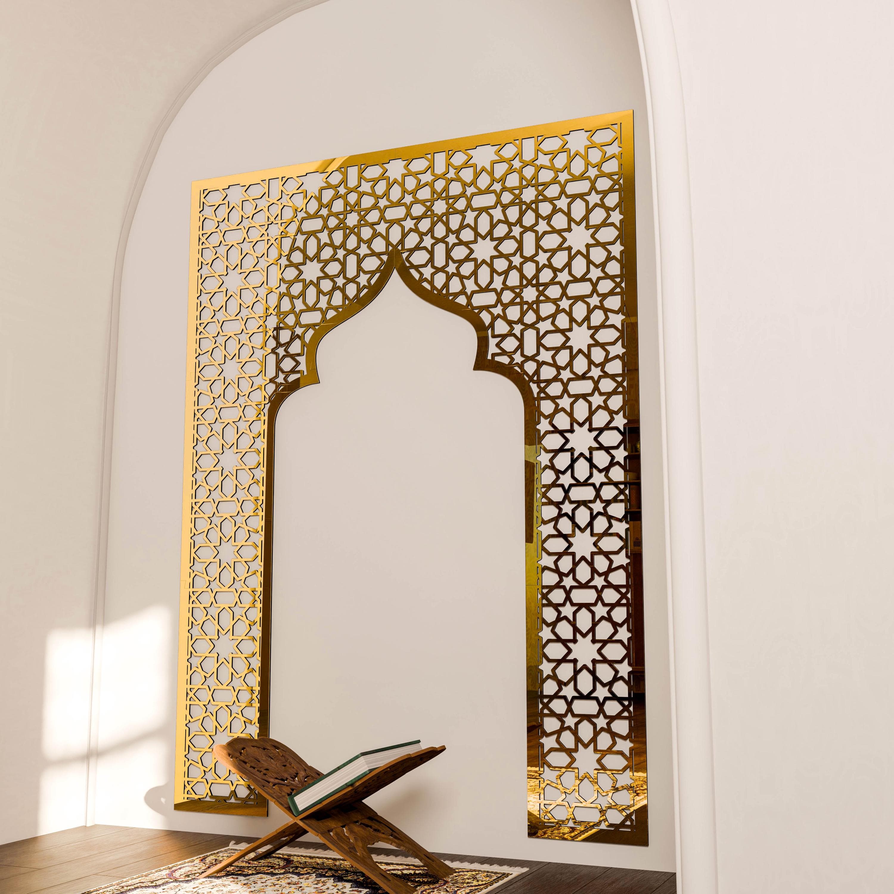 Mihrab Islamic Wall Art Muslim Prayer Room Moroccan Wood Decorative Panel Ramadan Decoration Eid Mubarak Gift - image 3