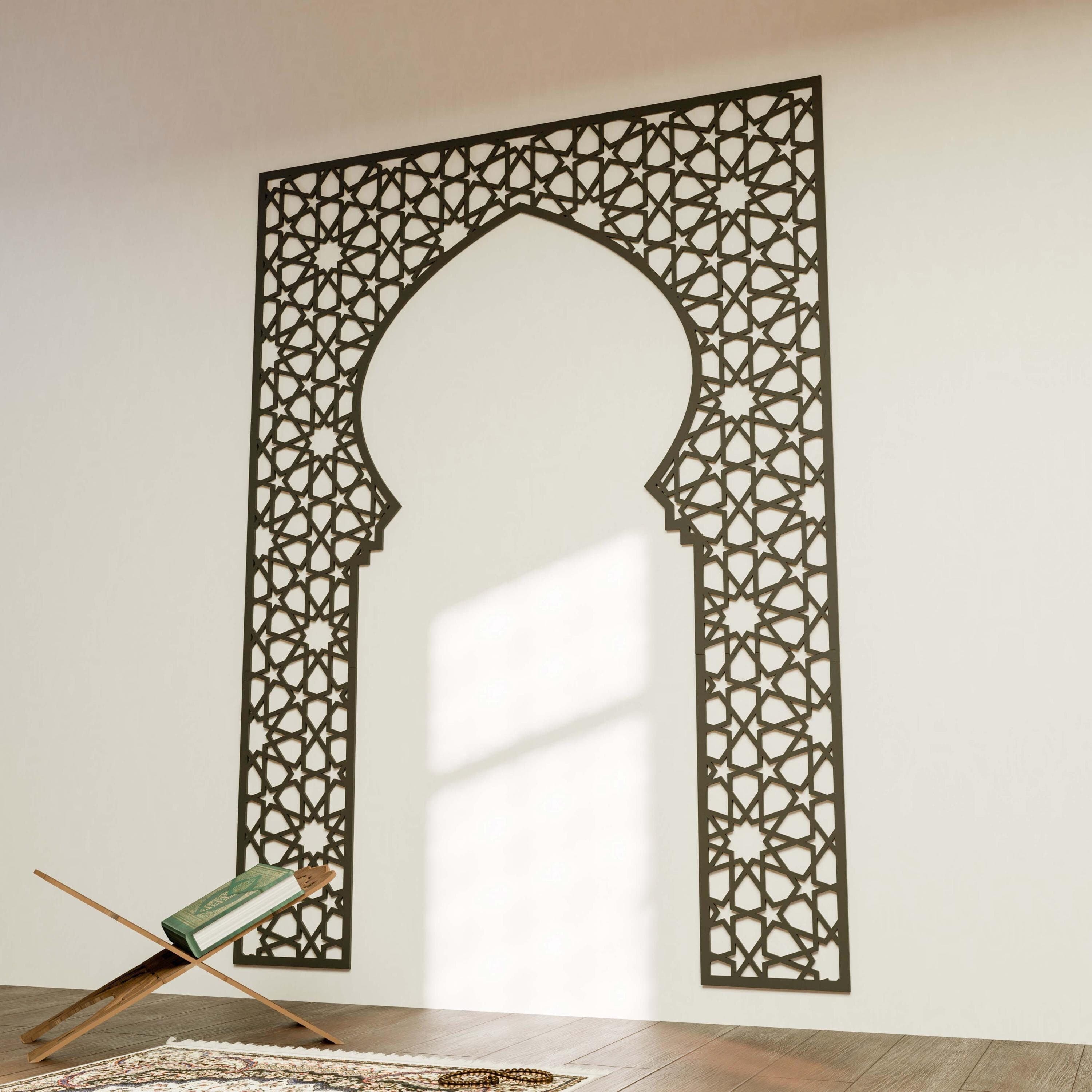 Wooden Mihrab Islamic Wall Art Mehraab for Muslim Prayer Room Ramadan Decoration Moroccan Decorative Panel Housewarming Gift - image 4