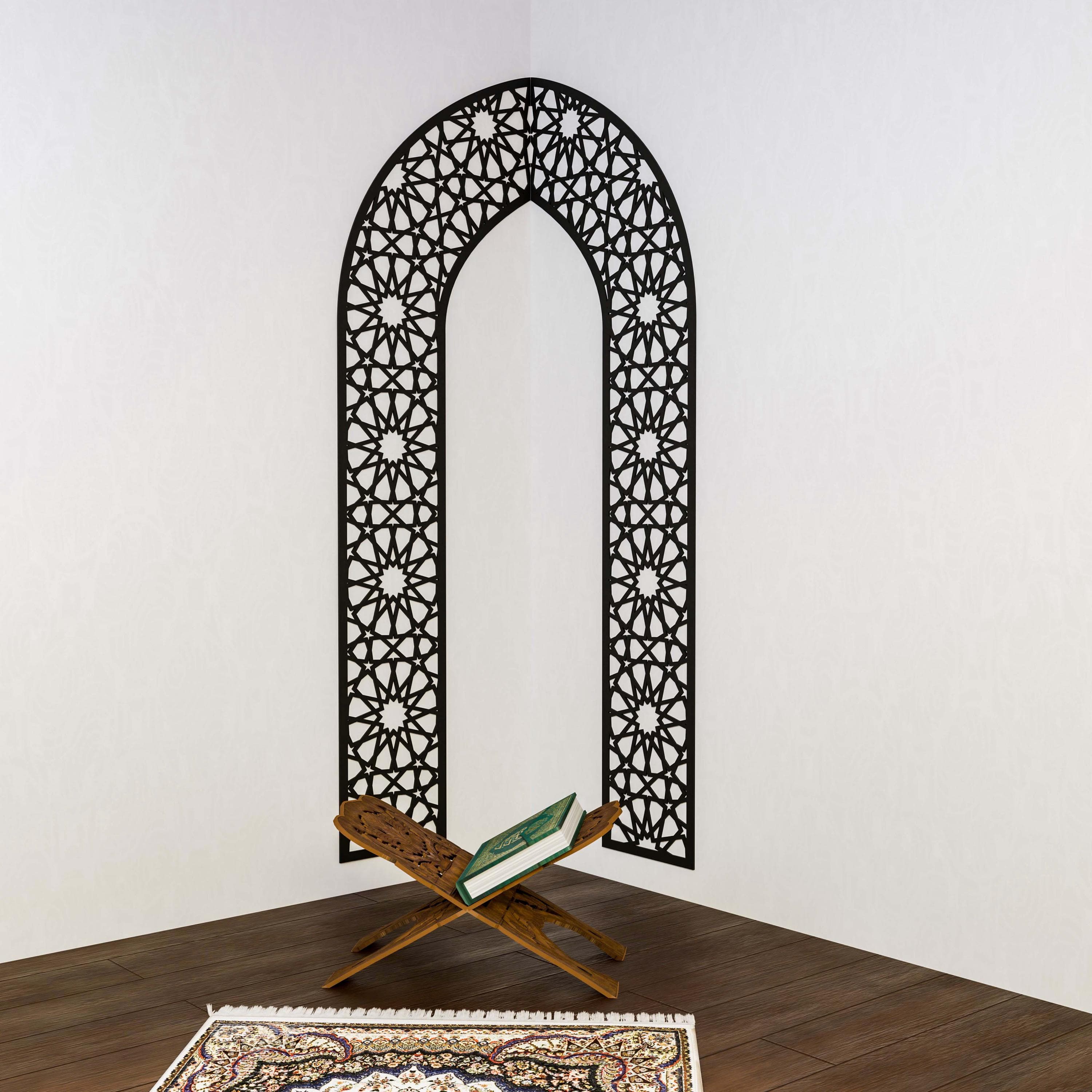 Wooden Mihrab Islamic Wall Art Mehraab for Muslim Prayer Room Ramadan Decoration Moroccan Decorative Panel Eid Gift - image 4