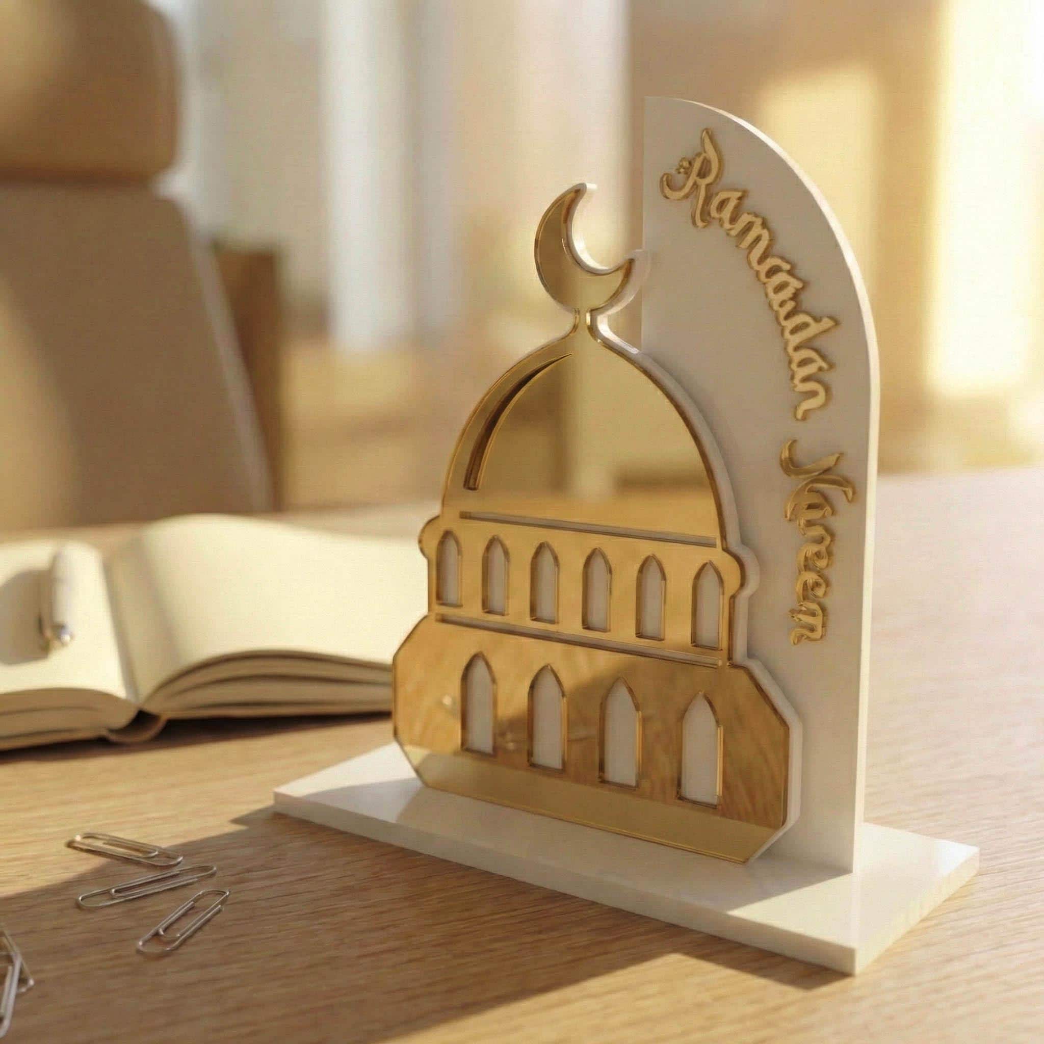 Ramadan Kareem Table Decor Mosque Design Islamic Home Decor Centerpiece for Iftar Table Eid Gift