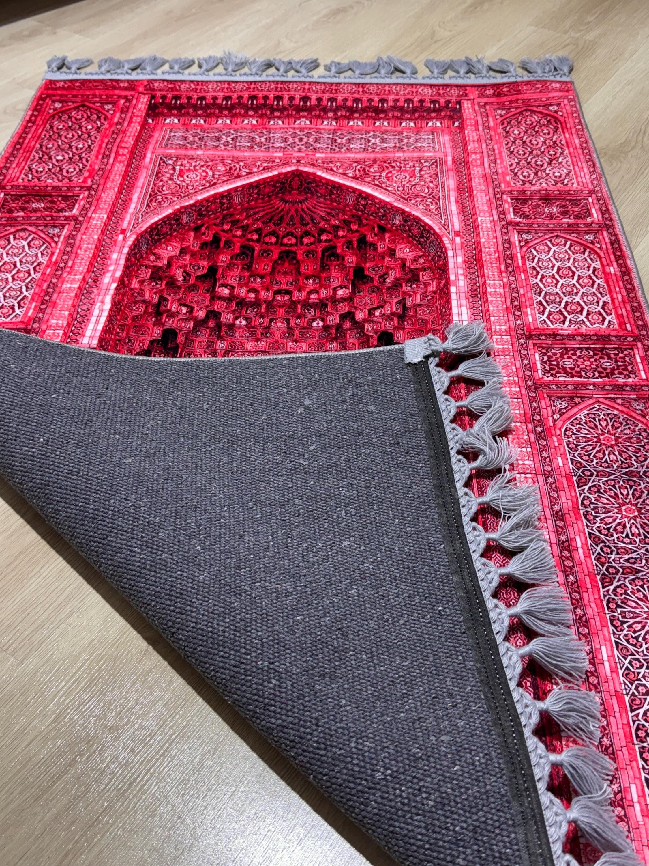 Luxery Prayer Rug ,Soft Muslim Prayer Mat with Traditional Ottoman Design,Janamaz, Ramadan Gift - image 4