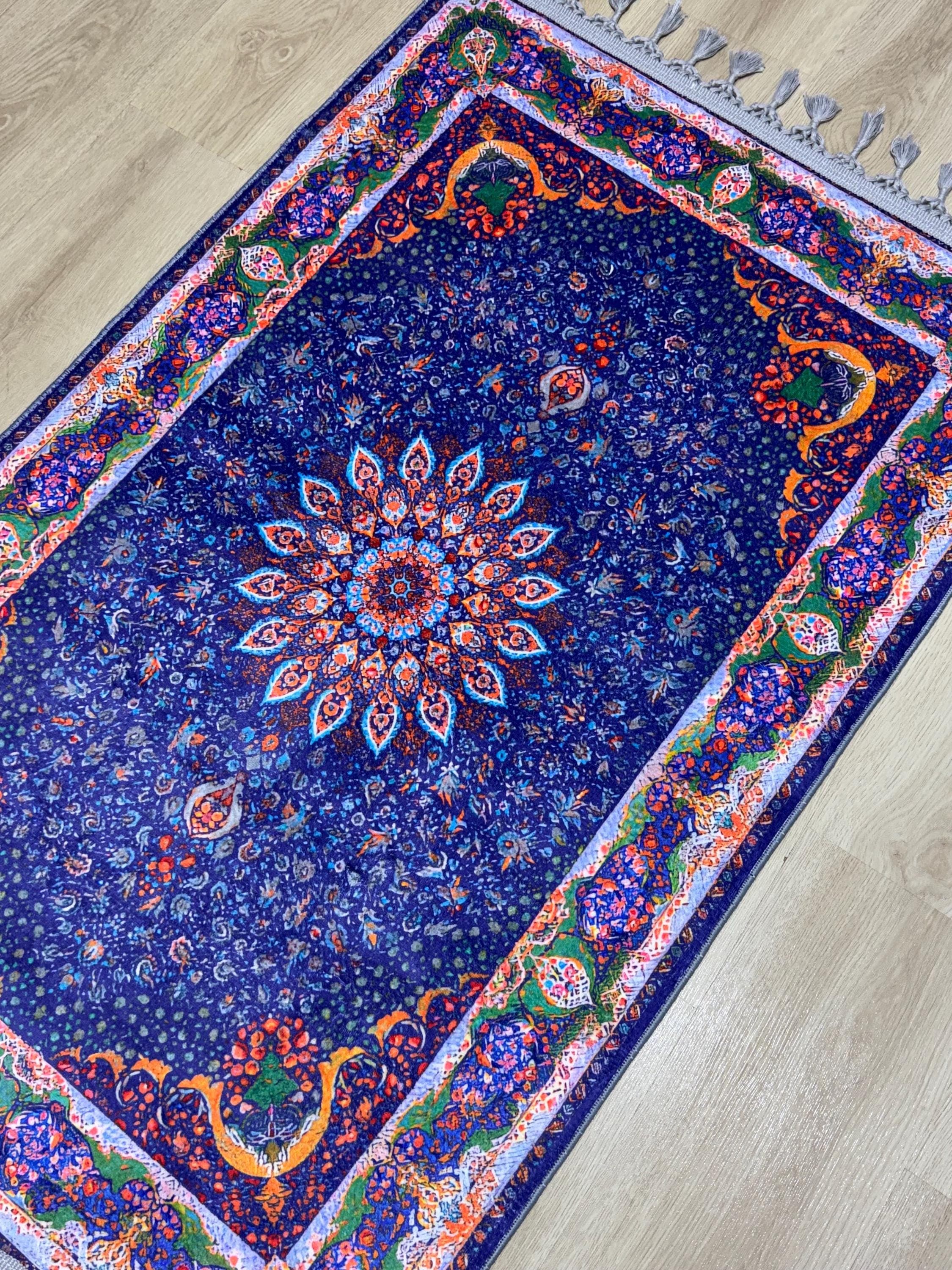 Medallion Islamic Prayer Rug - Personalized Turkish Muslim  Mat -PrayerRoom -Bedroom - Ramadan Gift