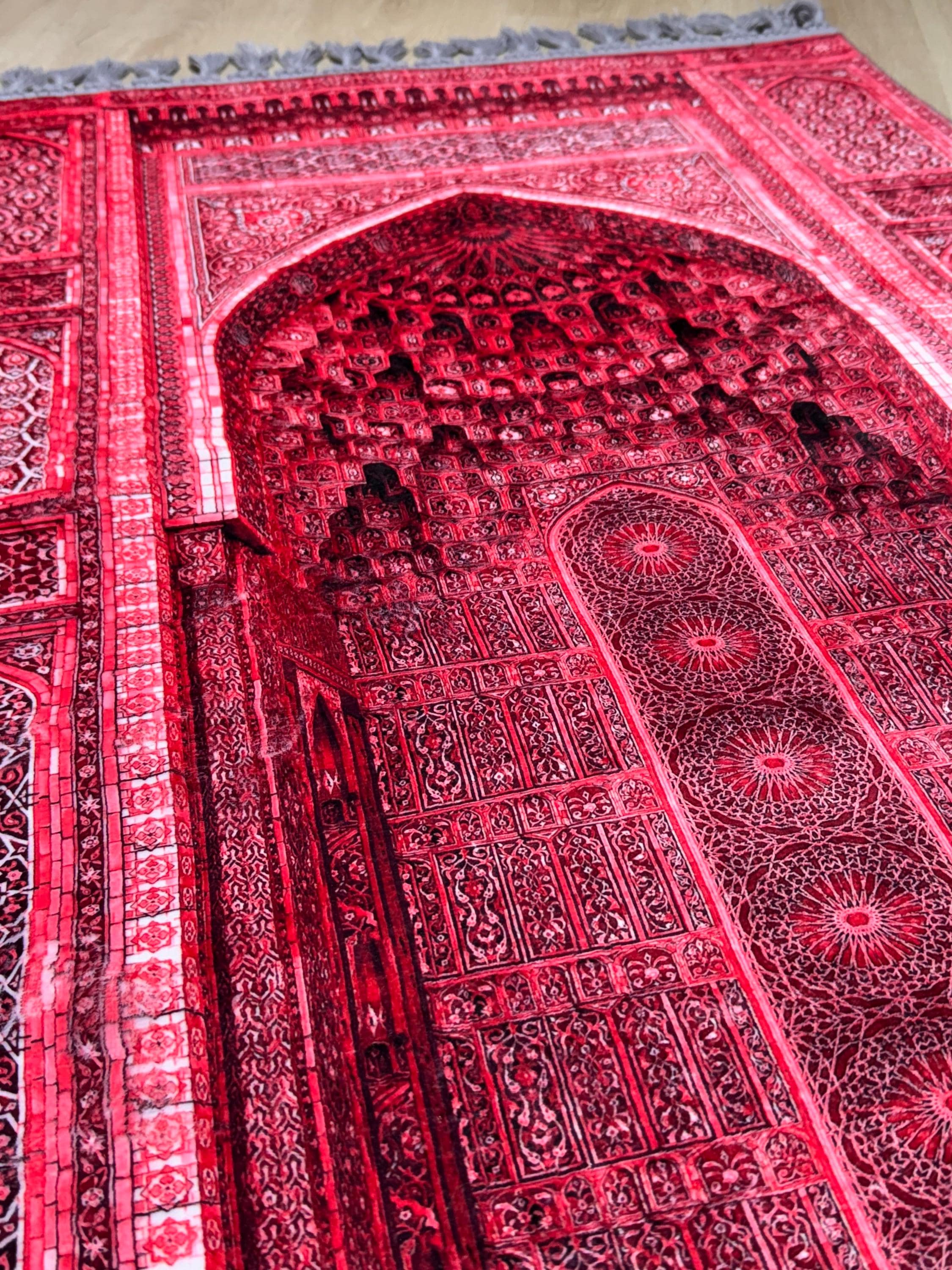 Luxery Prayer Rug ,Soft Muslim Prayer Mat with Traditional Ottoman Design,Janamaz, Ramadan Gift - image 5