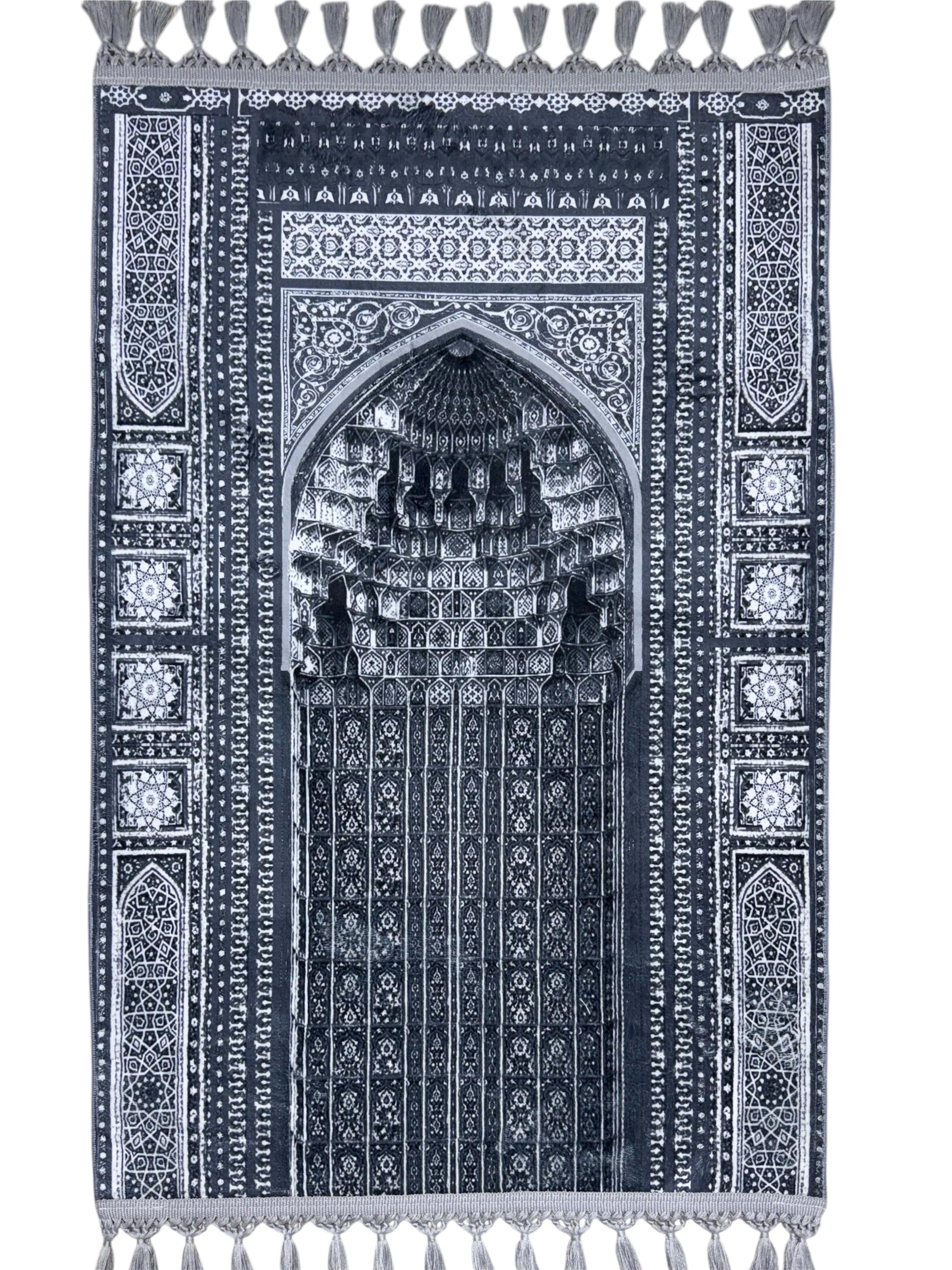 Muslim Prayer Rug , Soft Janamaz with Mihrap Design- Colorful, Turkish Rugs -Ramadan Gift
