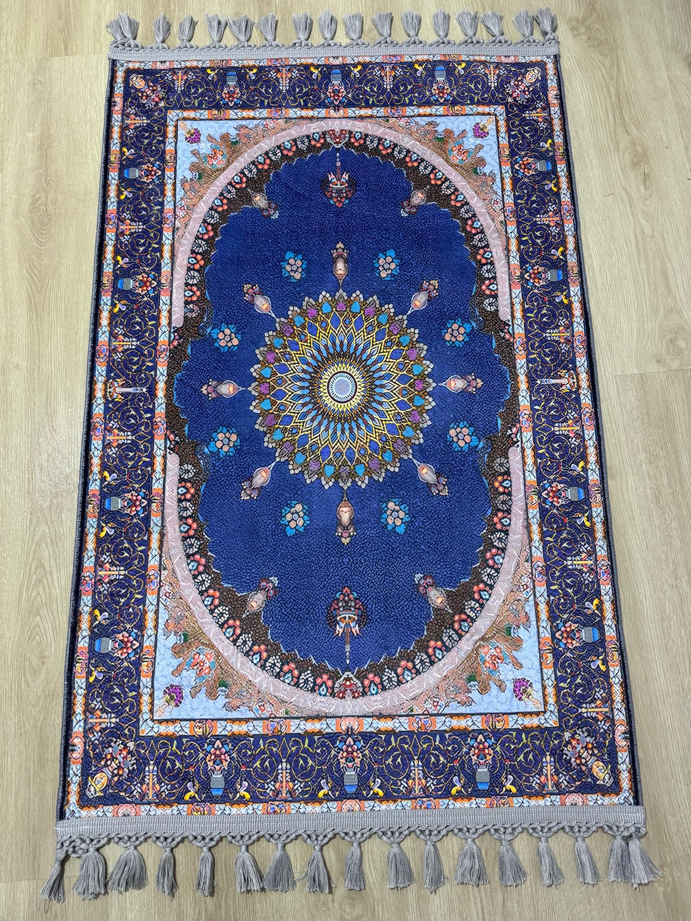 Soft Medallion Islamic Prayer Rug - Personalized Turkish Muslim Mat -PrayerRoom -Bedroom -Living Room, Sejadah - image 4