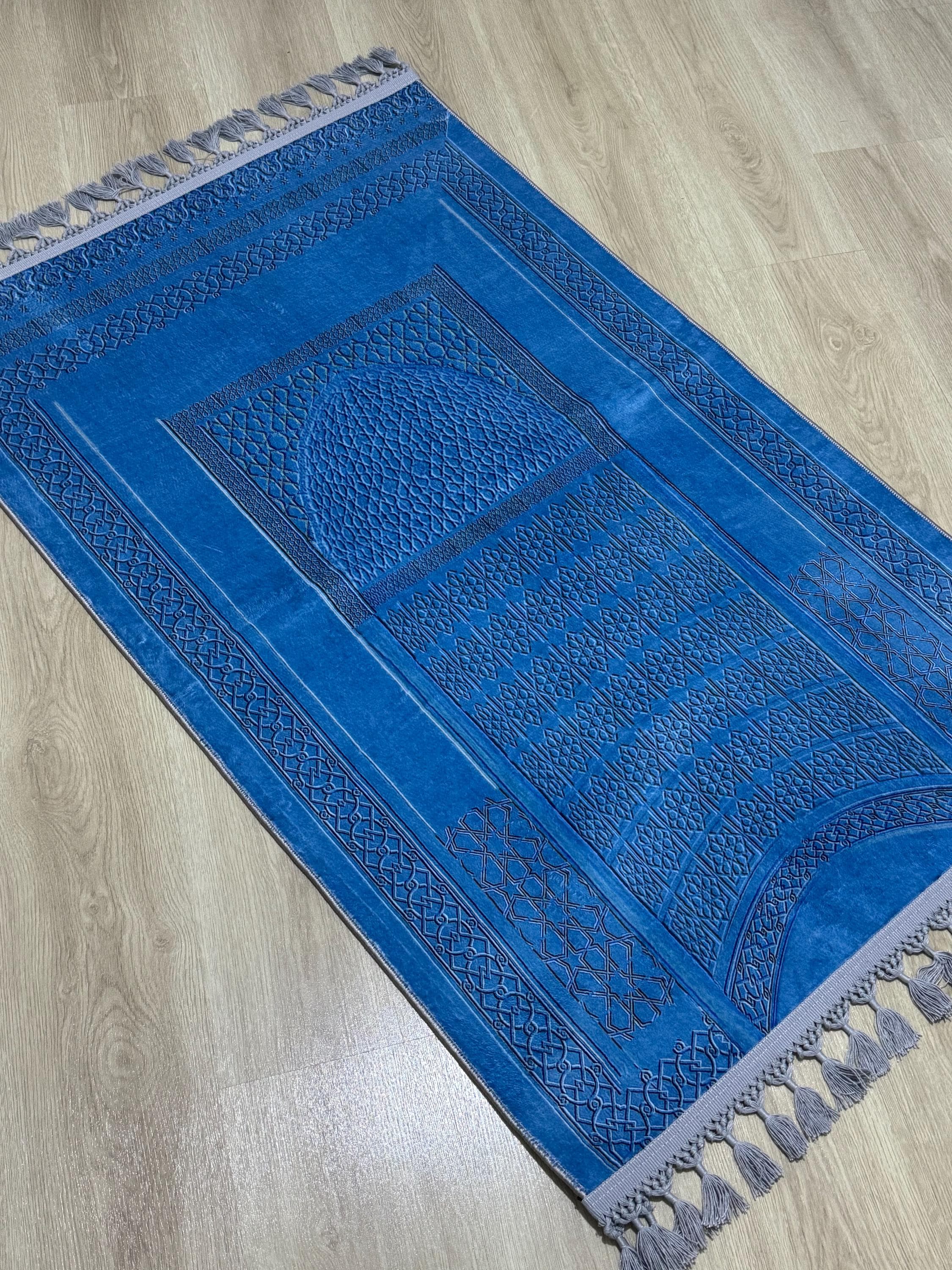Personalised Prayer Mat – Turkish Islamic Soft Muslim Prayer Rug-  Green Janamaz -Sejadah- Ramadan Gift