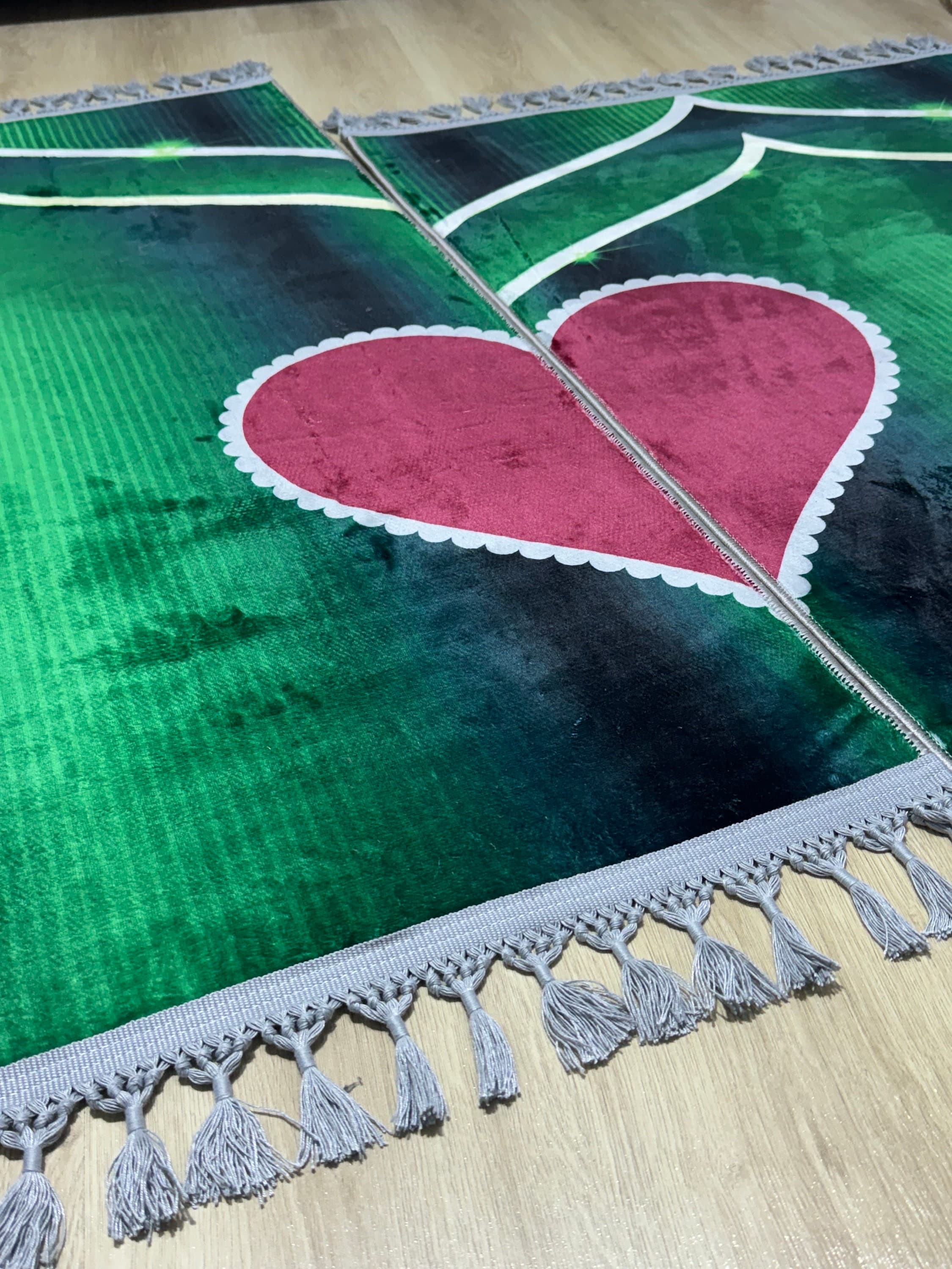 Double Prayer Rug: Muslim Nikkah Gift, Islamic Wedding, His & Hers Islamic - image 3