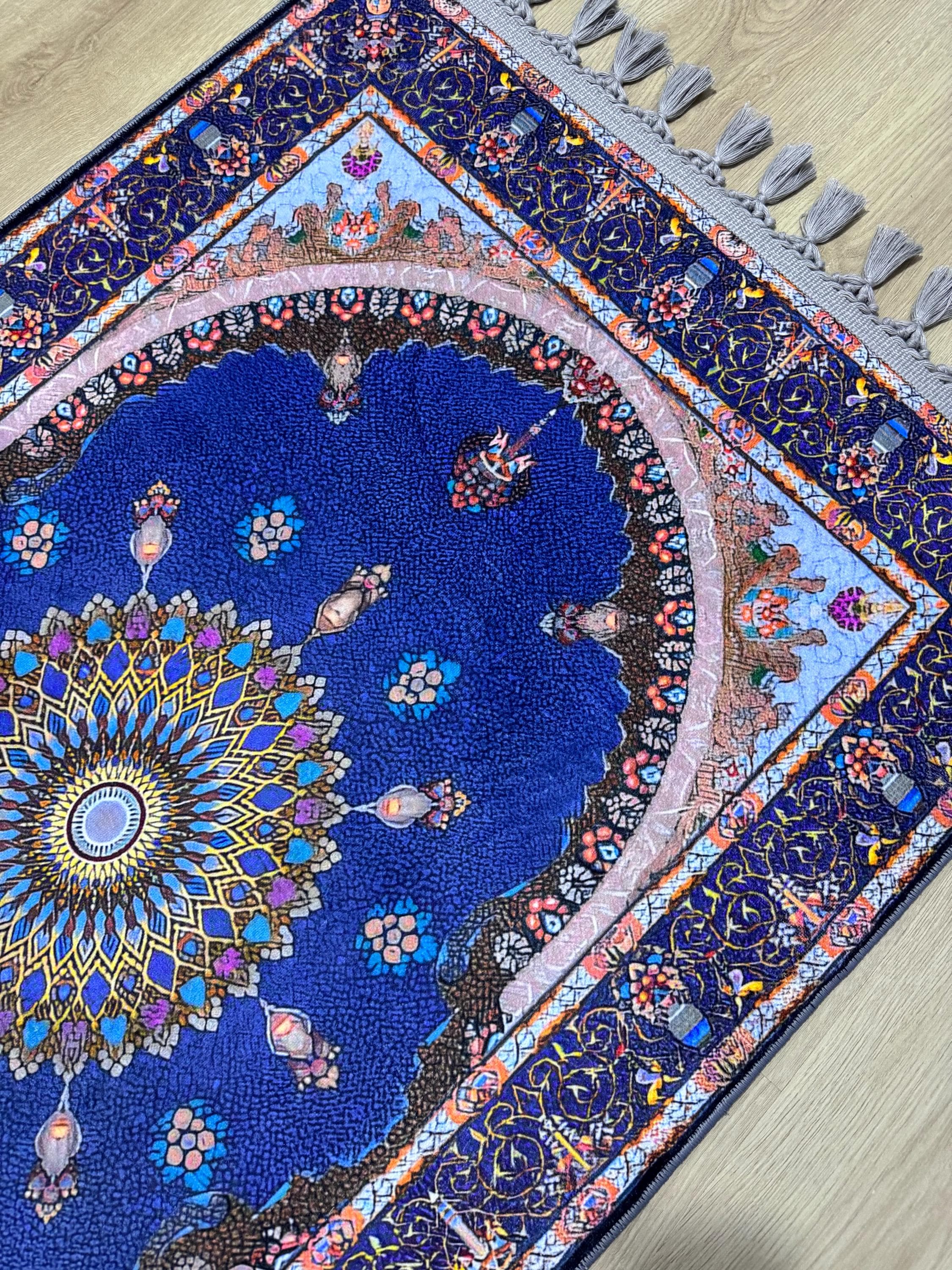 Soft Medallion Islamic Prayer Rug - Personalized Turkish Muslim Mat -PrayerRoom -Bedroom -Living Room, Sejadah - image 3