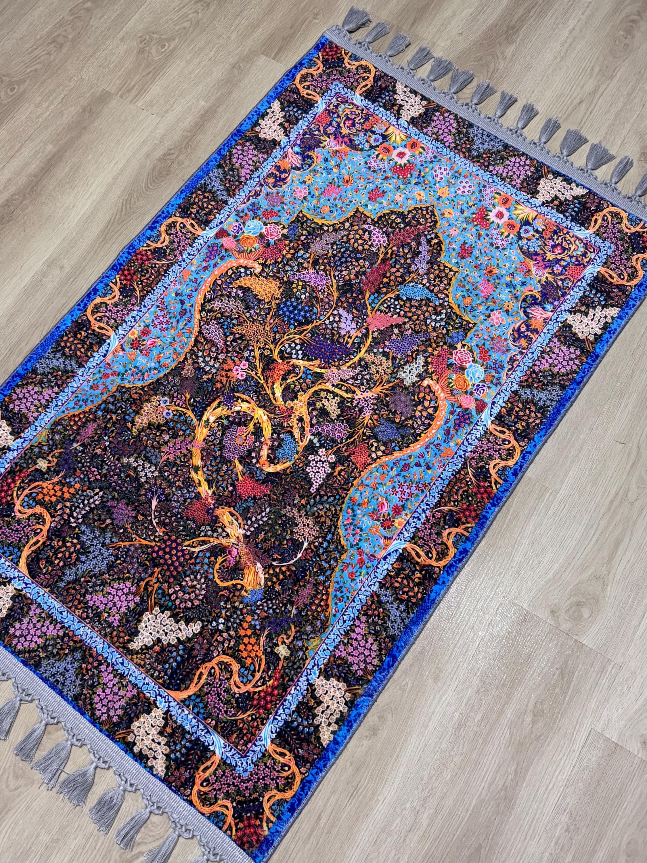 Floral Turkish Prayer Rug, islamic Muslim Gift - Ottoman Carpet - Ramadan Gift - Gebetsteppich - Sejadah - image 3