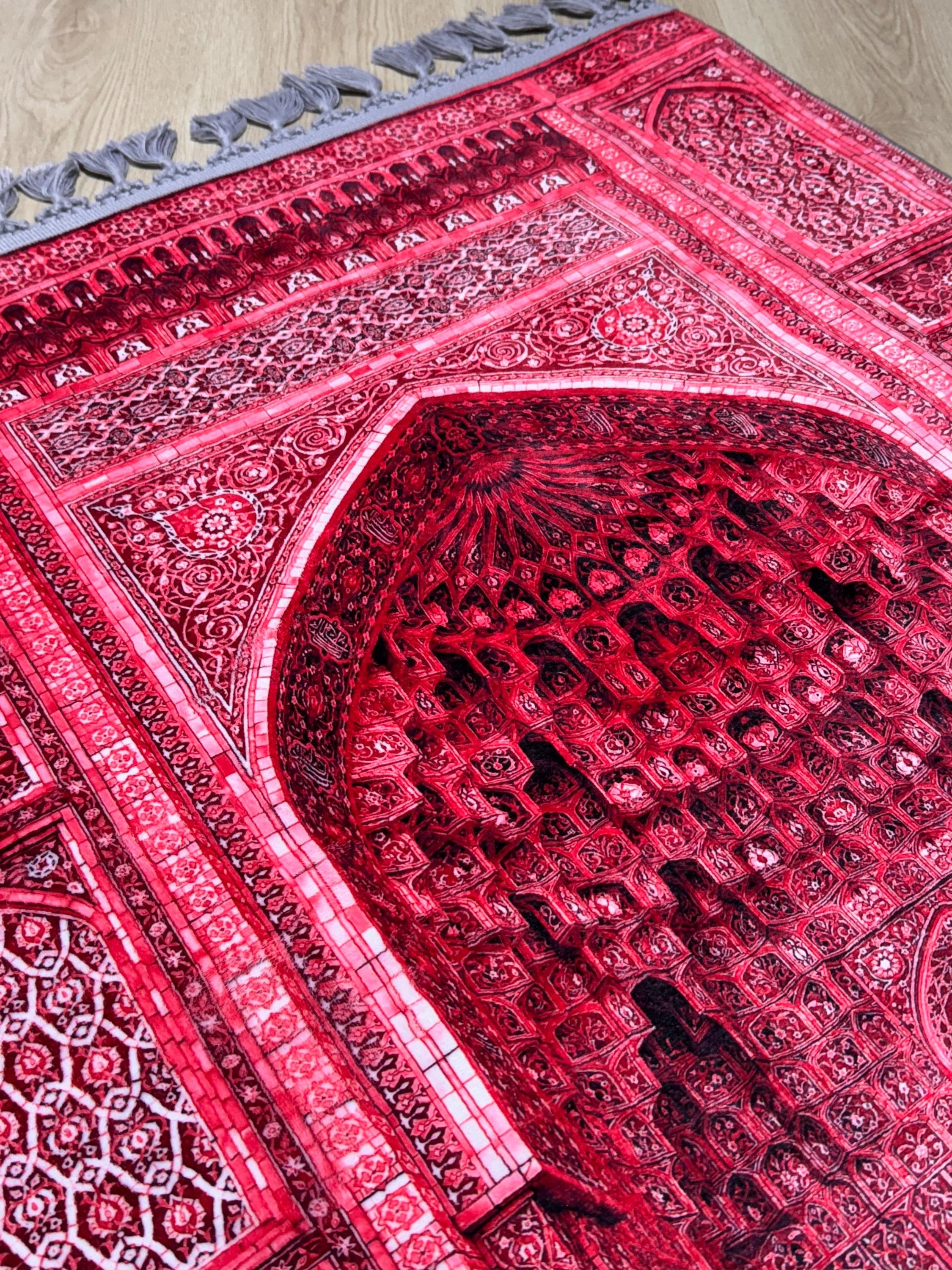 Luxery Prayer Rug ,Soft Muslim Prayer Mat with Traditional Ottoman Design,Janamaz, Ramadan Gift - image 3