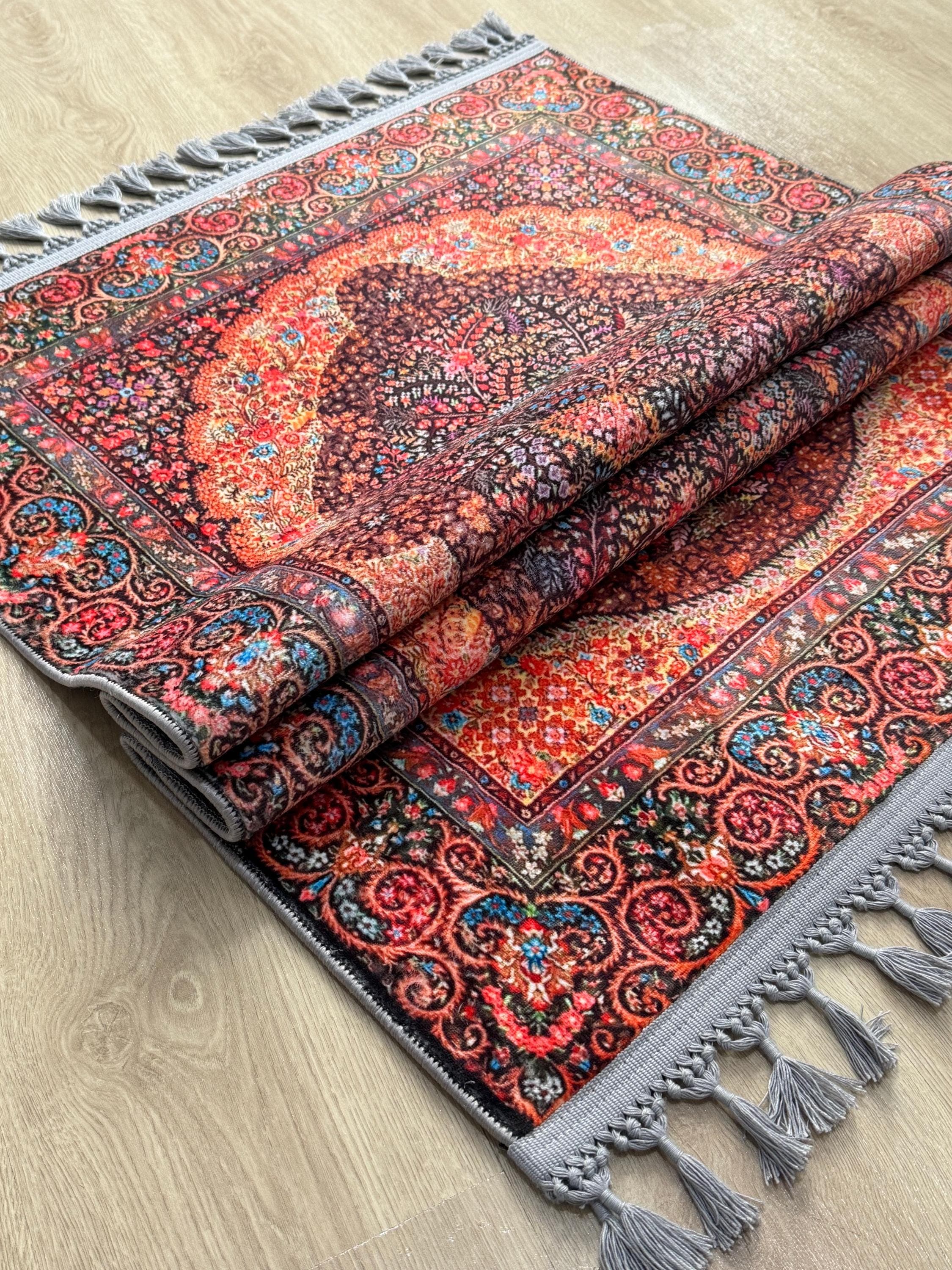 Traditional Turkish Prayer Rug  Islamic Design, Soft & Portable Mat - image 4