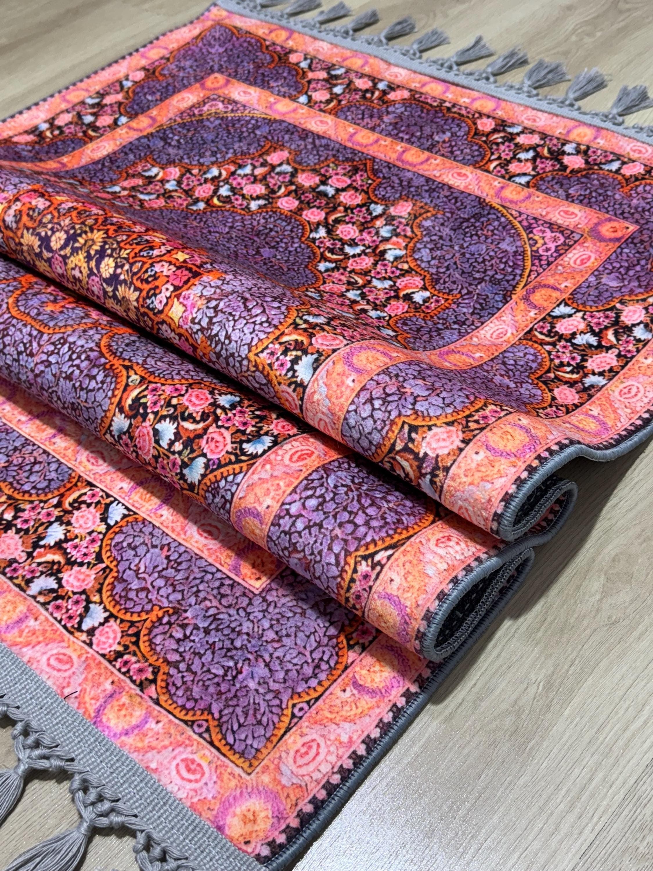 Soft Medallion Islamic Prayer Rug - Personalized Turkish Muslim  Mat -PrayerRoom -Bedrooom -Ramadan Gift