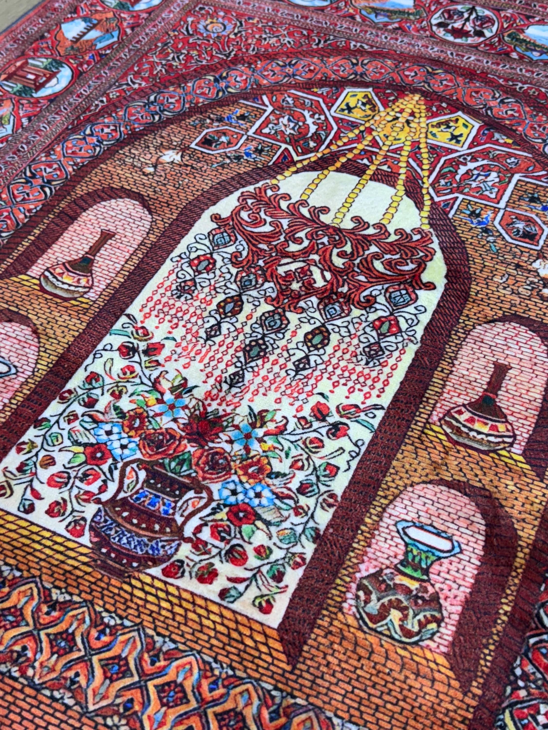 Detailed Digital Design Prayer Rug- Muslim Gift- Orthodox Mat -Persian Carpet - Christian mat - image 4