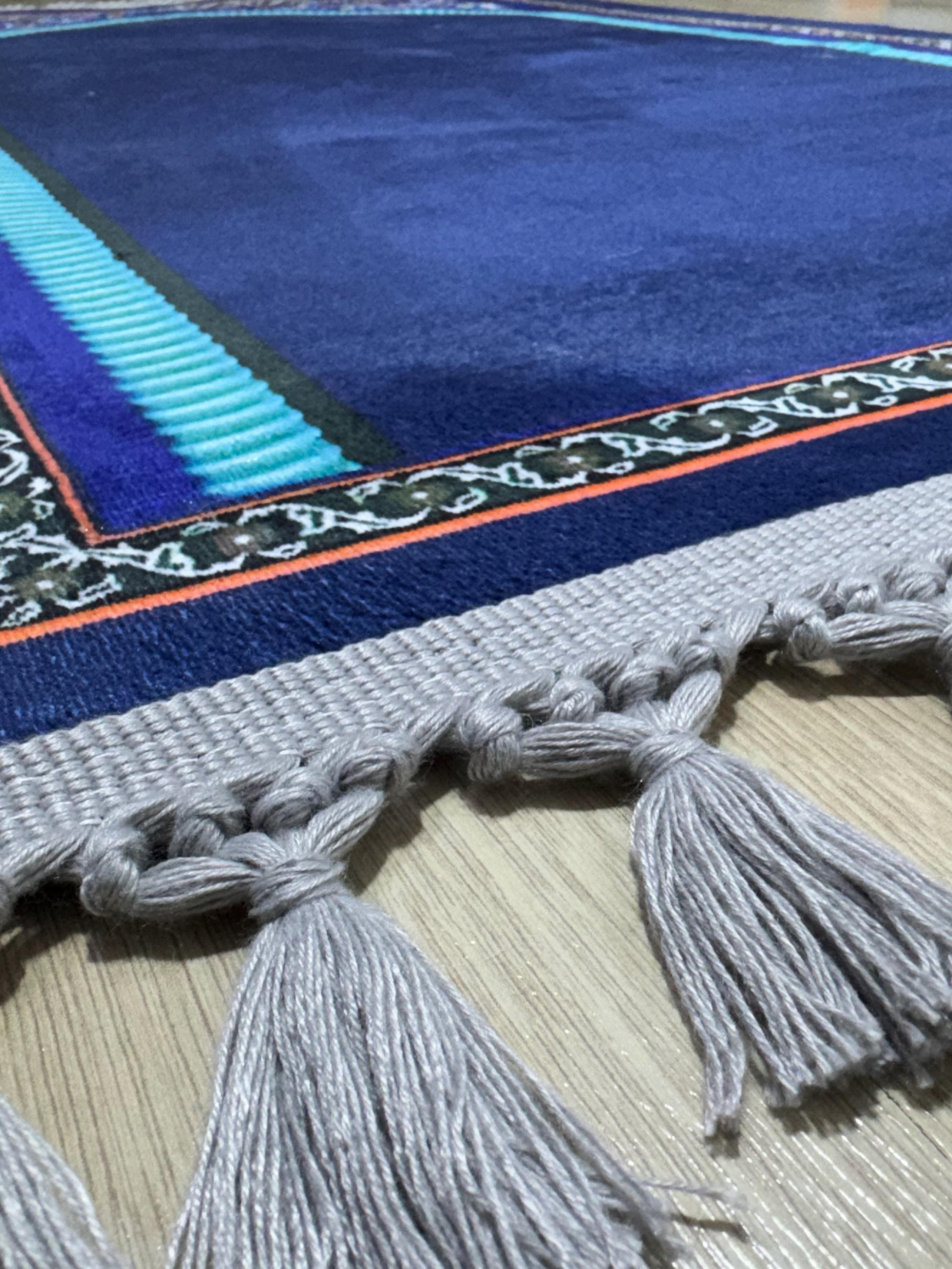 Blue Turkish Prayer Rug , Islamic Prayer Mat, Mosque Decor- Mihrab Salah - Janamaz - Gebetsteppich - image 5