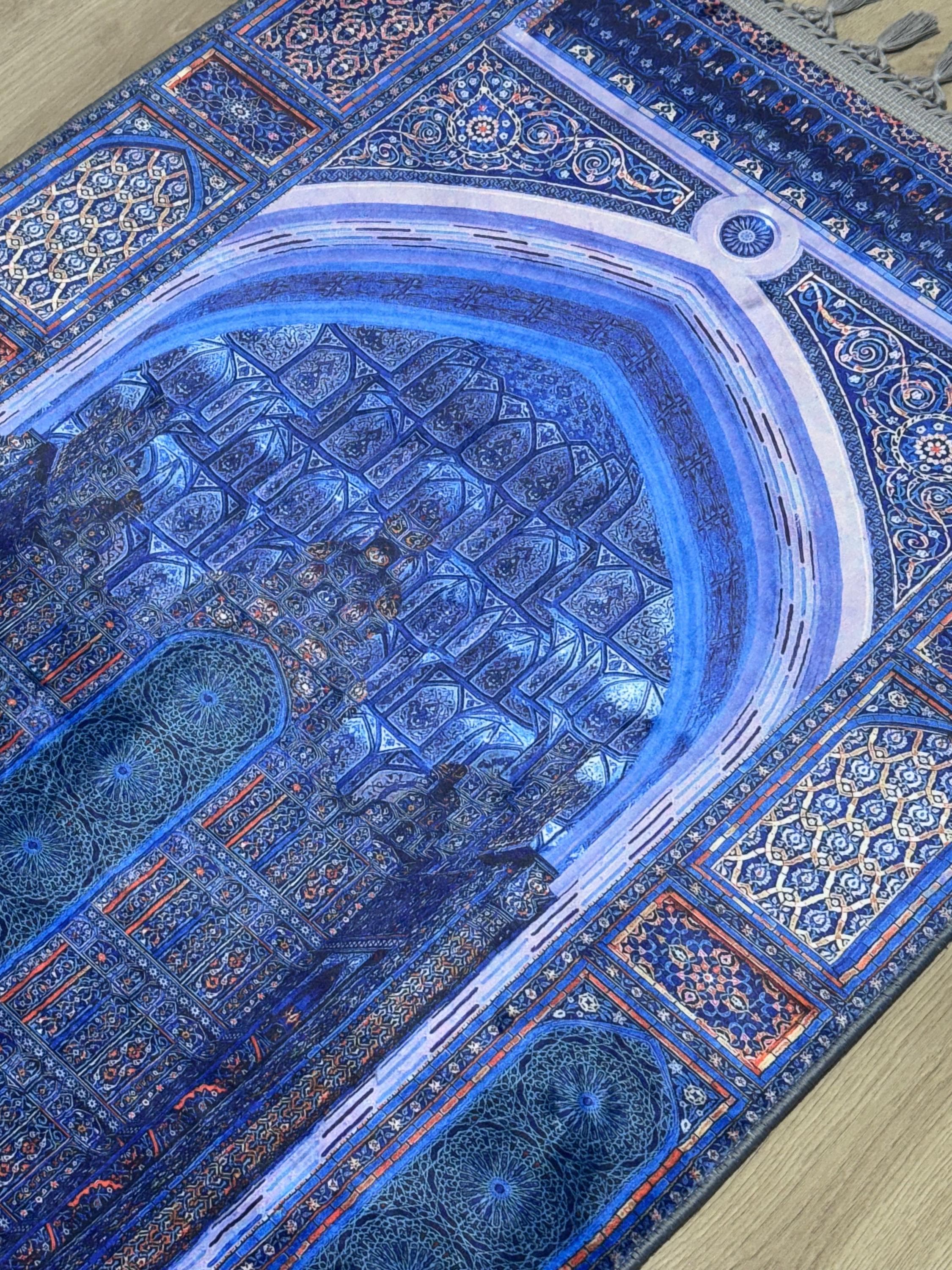 Turkish Islamic Soft Muslim Prayer Rug- Muslim Carpet with Traditional Ottoman Design-Ramadan Gift - image 4
