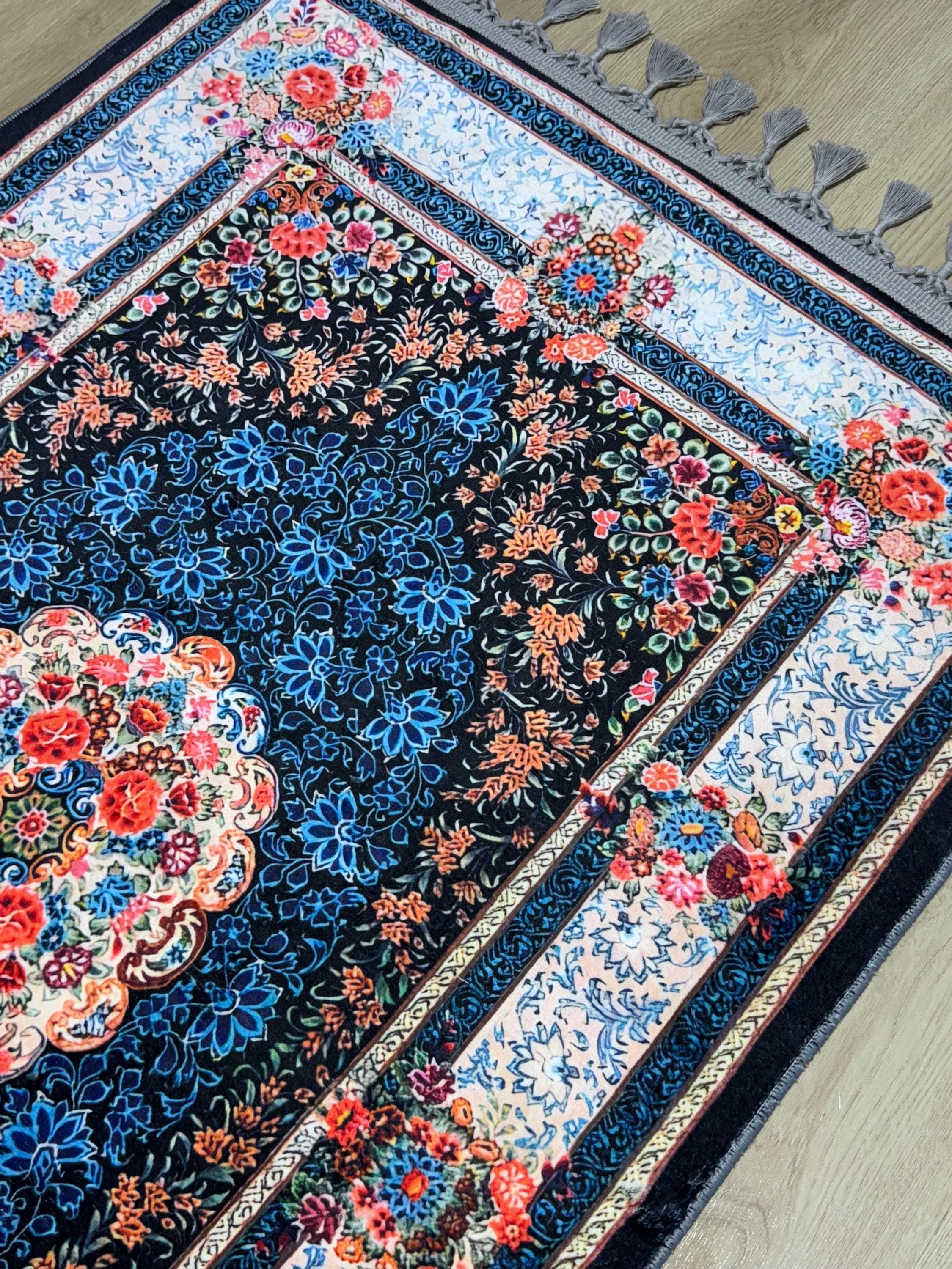 Soft Medallion Islamic Prayer Rug - Personalized Turkish Muslim Mat -PrayerRoom -Bedroom -Living Room, Janamaz - image 3
