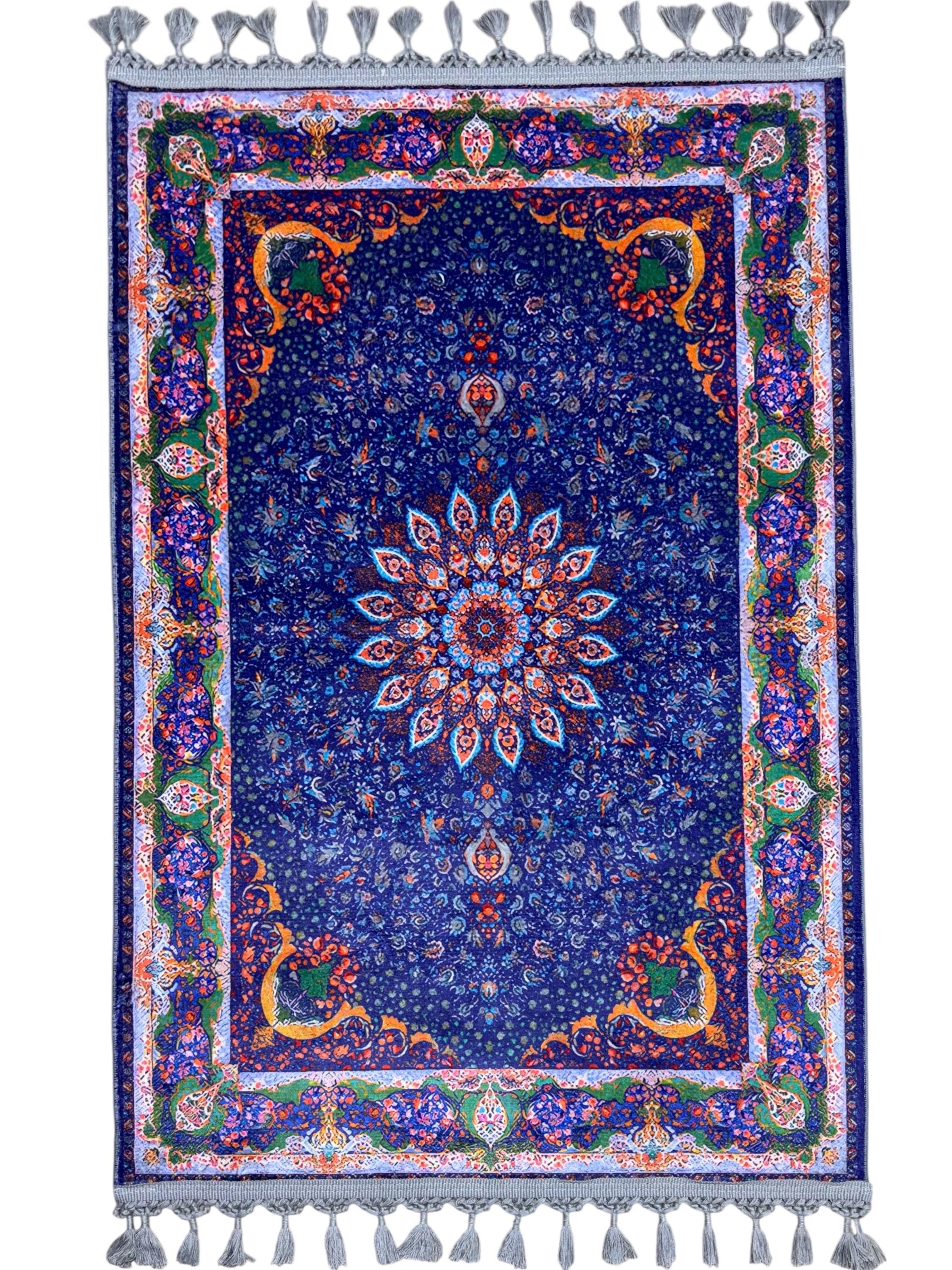 Medallion Islamic Prayer Rug - Personalized Turkish Muslim Mat -PrayerRoom -Bedroom - Ramadan Gift - image 3
