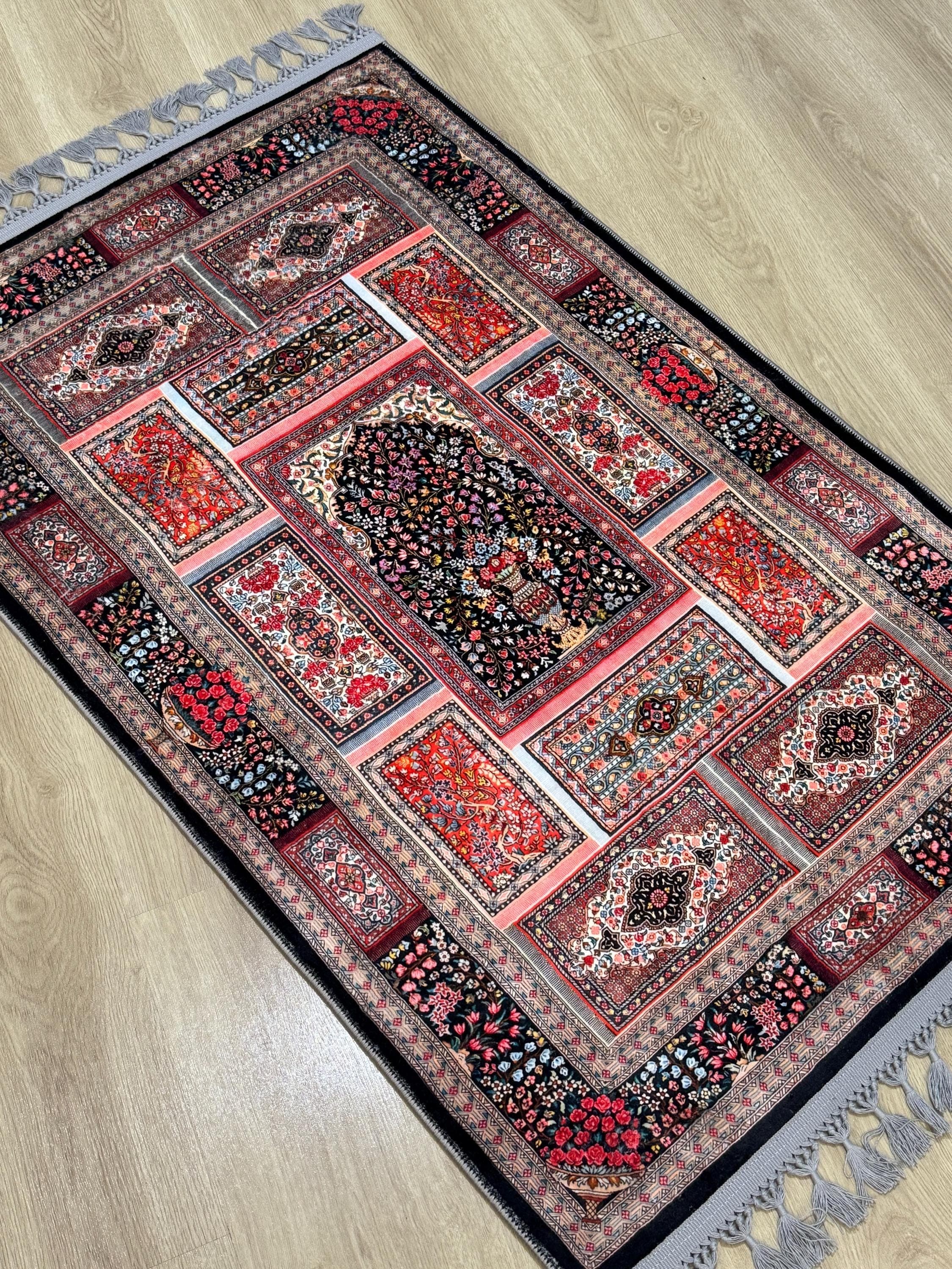 Traditional Turkish Prayer Rug ,islamic Design, Soft & Portable - Ramadan Gift - Gebetsteppich - Lux Mat