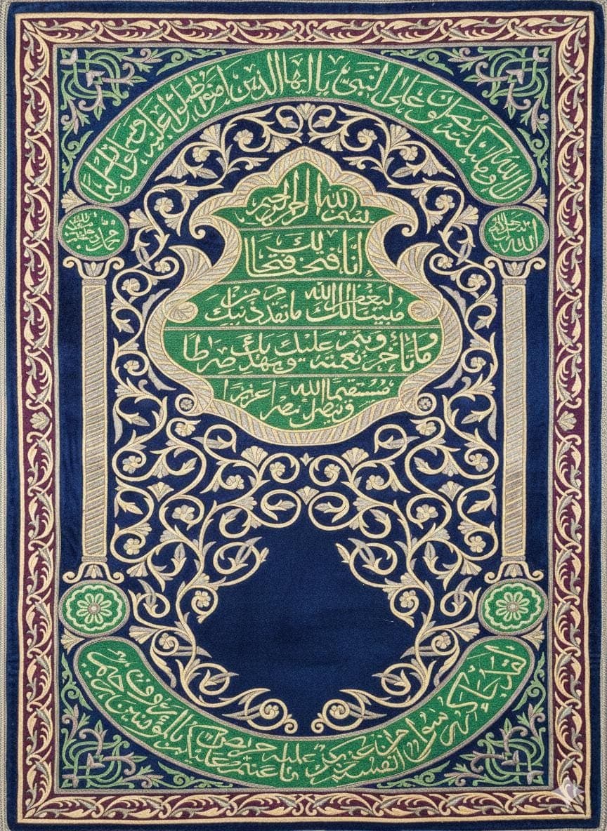 Ayat al-Kursi Wall Tapestry - Islamic Decor Calligraphy - Spiritual Ramadan Gift - Muslim Home Wall Art